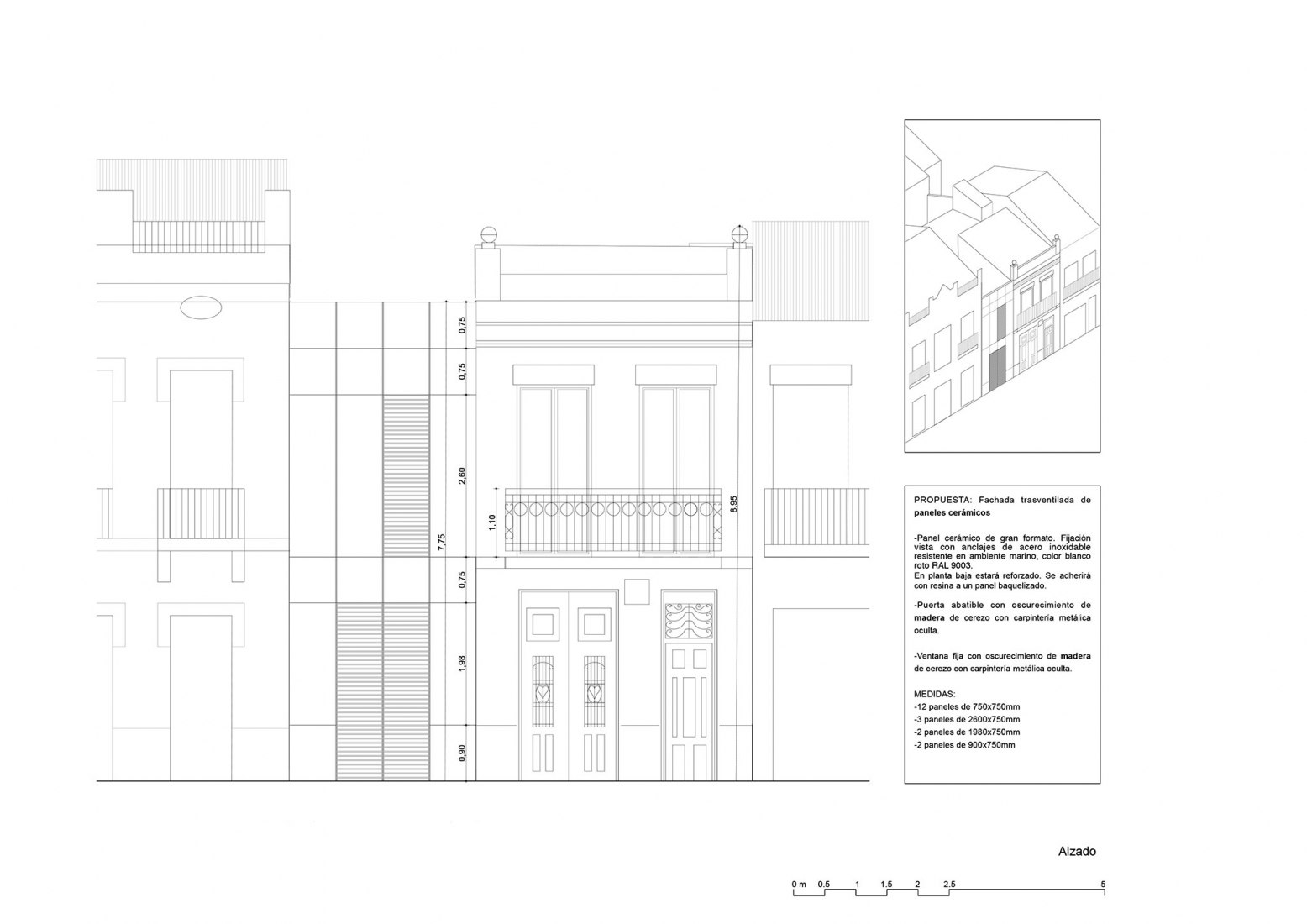 Elevation. House-Workshop in Cabanyal by Estudio Alberto Burgos and Teresa Carrau Carbonell Elevation. House-Workshop in Cabanyal by Estudio Alberto Burgos and Teresa Carrau Carbonell