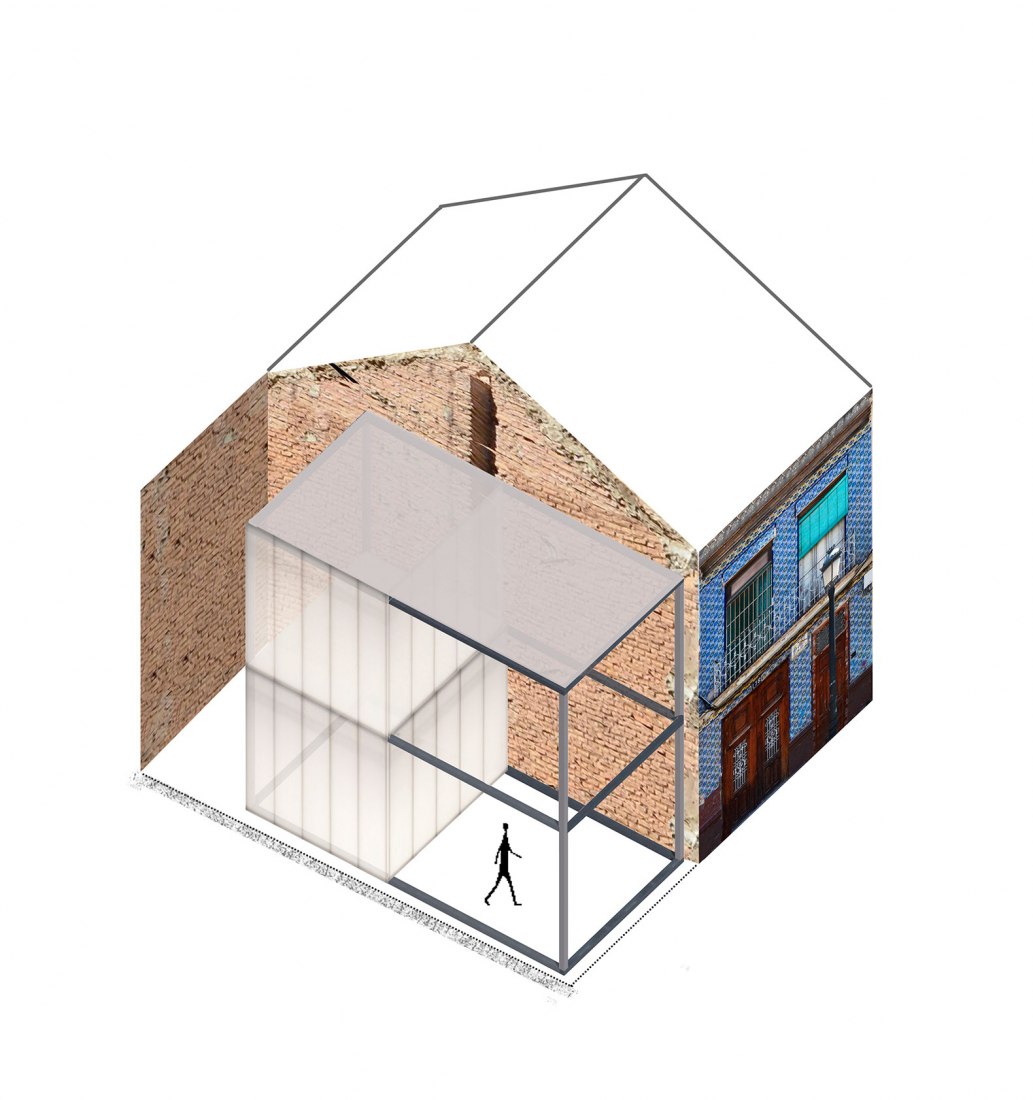 Axonometry. House-Workshop in Cabanyal by Estudio Alberto Burgos and Teresa Carrau Carbonell Axonometry. House-Workshop in Cabanyal by Estudio Alberto Burgos and Teresa Carrau Carbonell