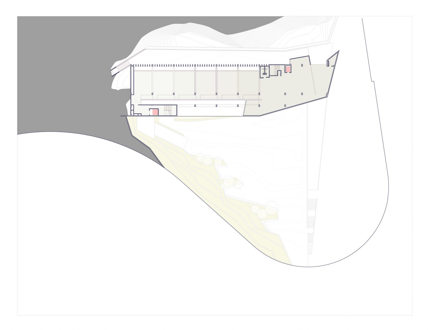 Exhibitions plan. The place of remembrance by Barclay & Crousse Architects. Image courtesy of Barclay & Crousse Architects