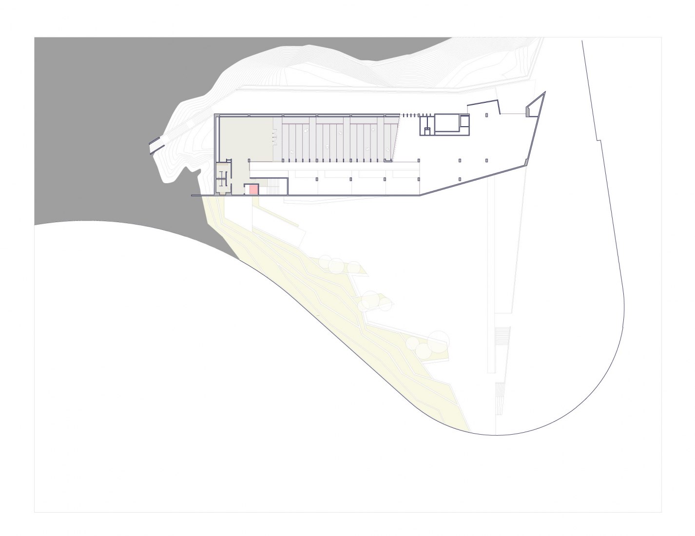 Exhibitions plan. The place of remembrance by Barclay & Crousse Architects. Image courtesy of Barclay & Crousse Architects