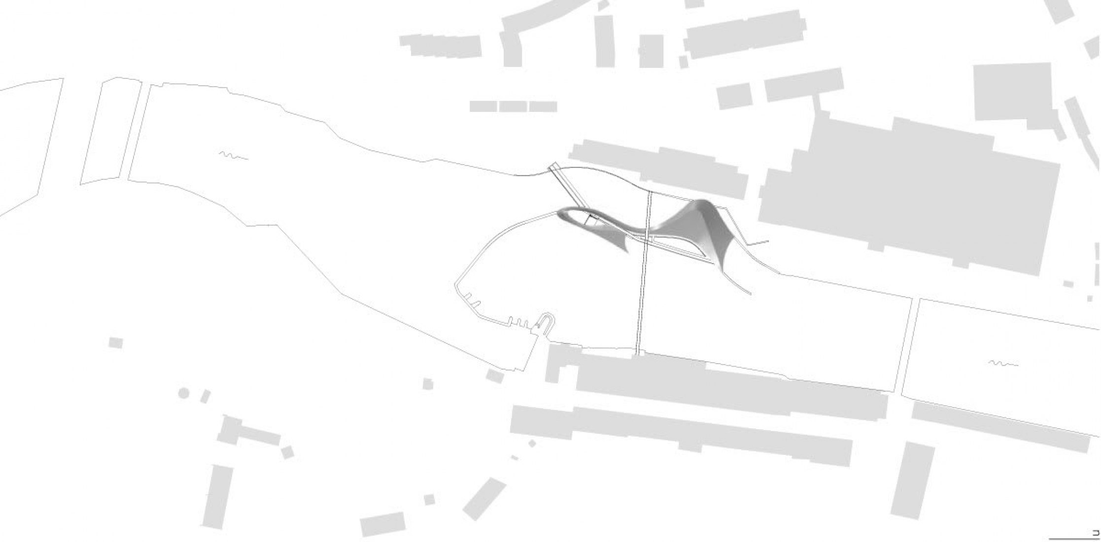 Site plan, Hydro Electric Powerstation by Becker architekten.