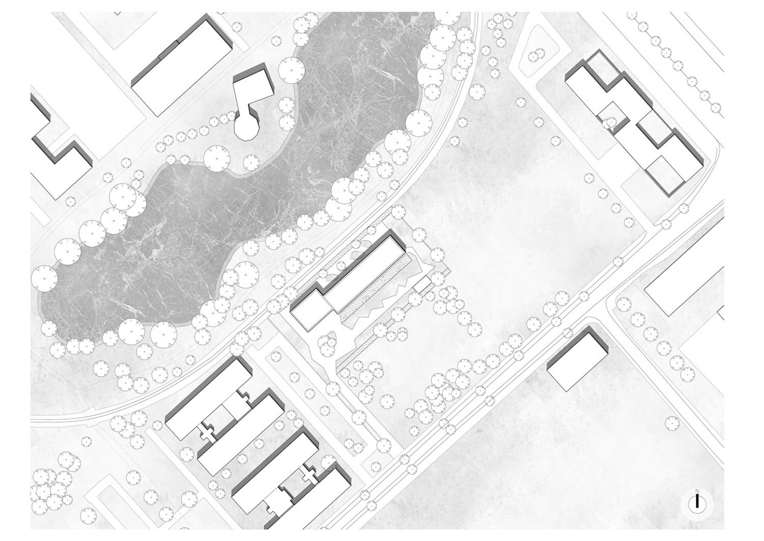Plano de situación. Nueva sede de la Asociación del Textil Alemán del Noroeste por Behet Bondzio Lin Architekten Plano de situación. Nueva sede de la Asociación del Textil Alemán del Noroeste por Behet Bondzio Lin Architekten