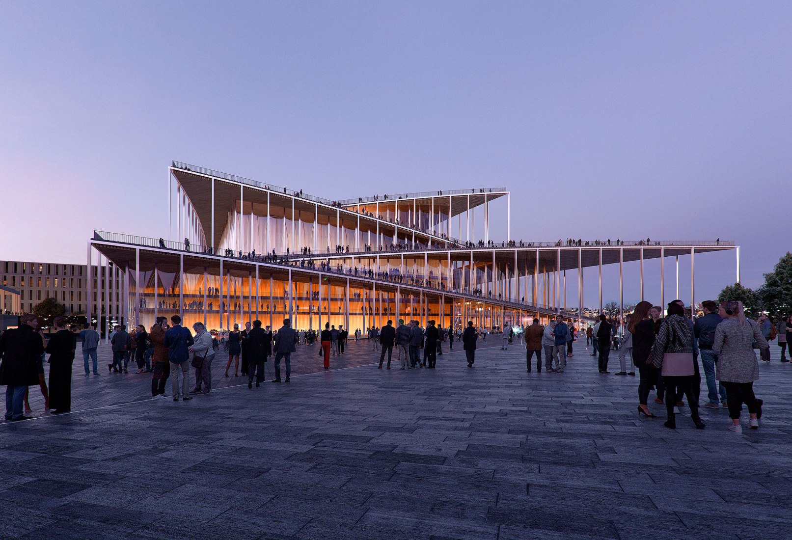 Winning entry for Vltava Philharmonic by BIG. Visualization by BIG – Bjarke Ingels Group.