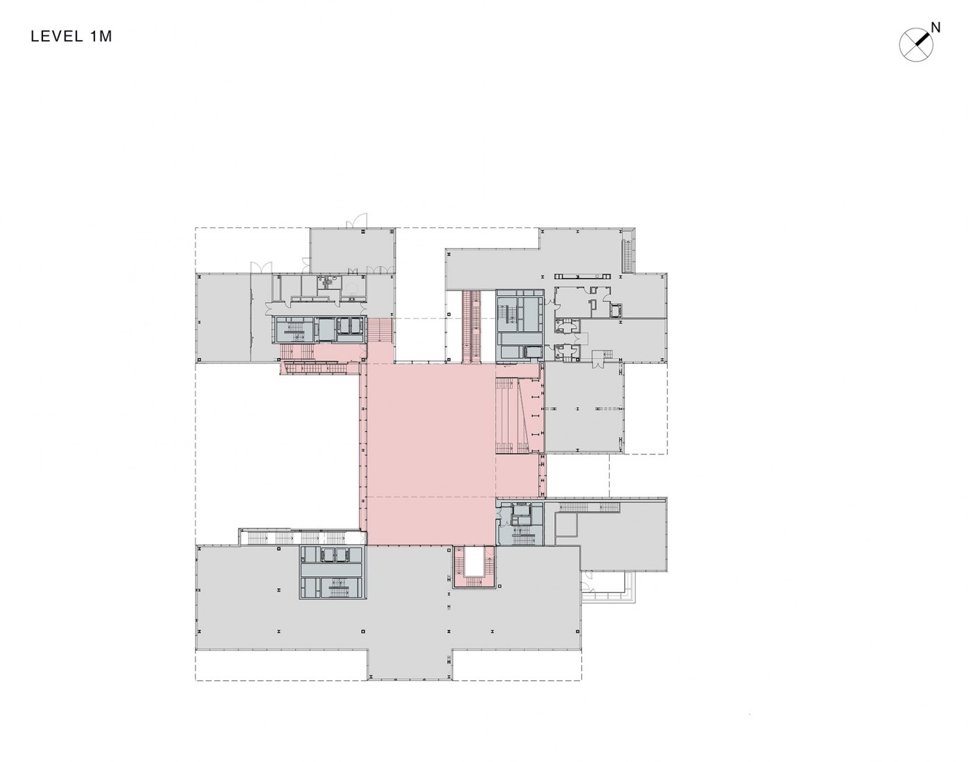 Program. Mezzanine floor plan. BLOX / DAC by OMA. Image courtesy of OMA