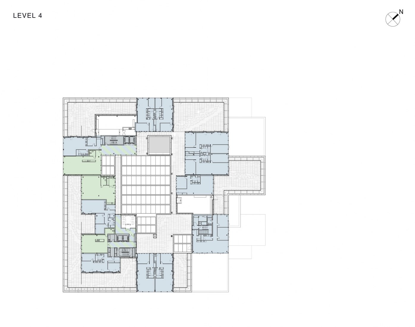 Program. Fourth floor plan. BLOX / DAC by OMA. Image courtesy of OMA