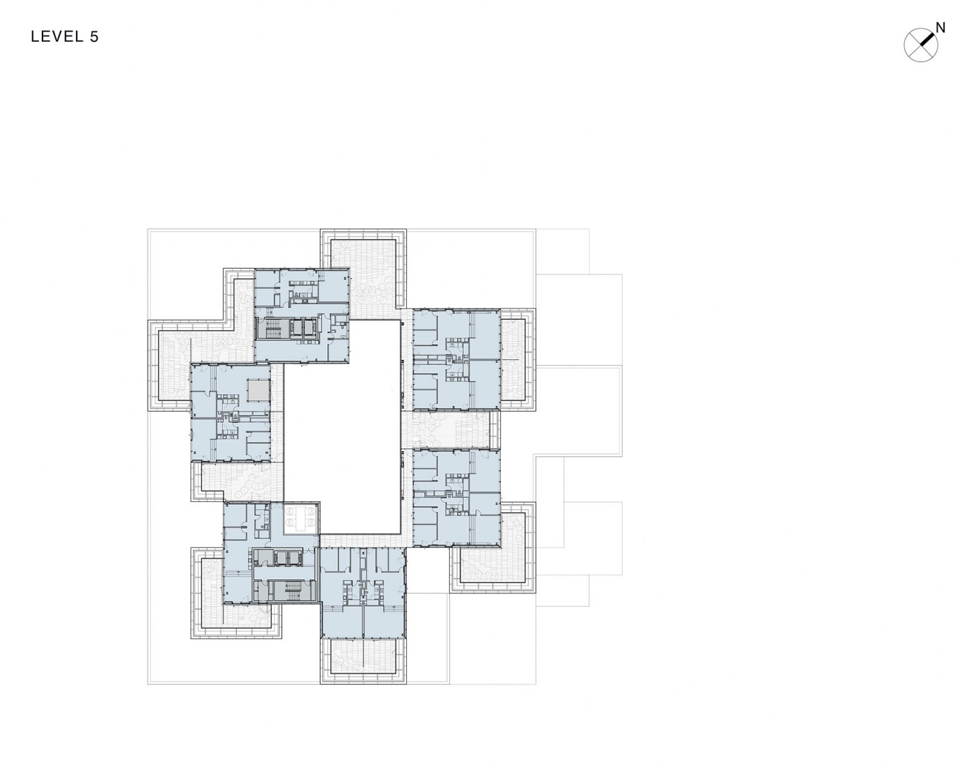 Program. Fifth floor plan. BLOX / DAC by OMA. Image courtesy of OMA