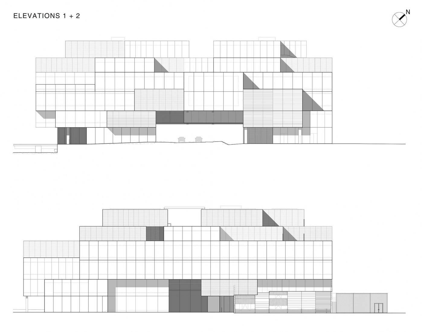 Elevations. BLOX / DAC by OMA. Image courtesy of OMA