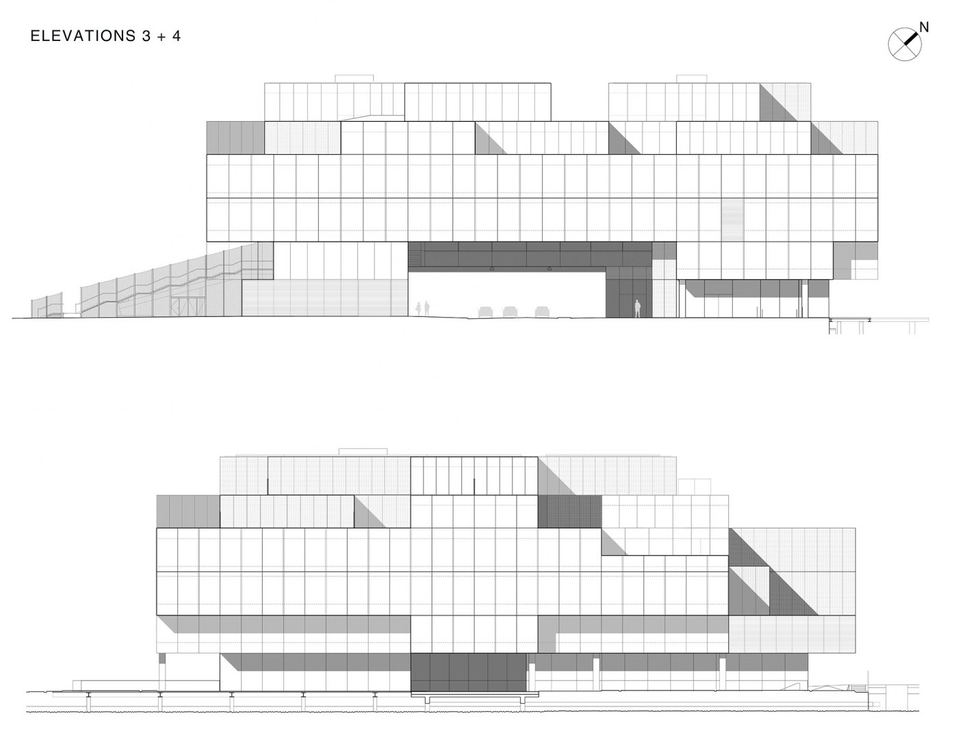 Elevations. BLOX / DAC by OMA. Image courtesy of OMA