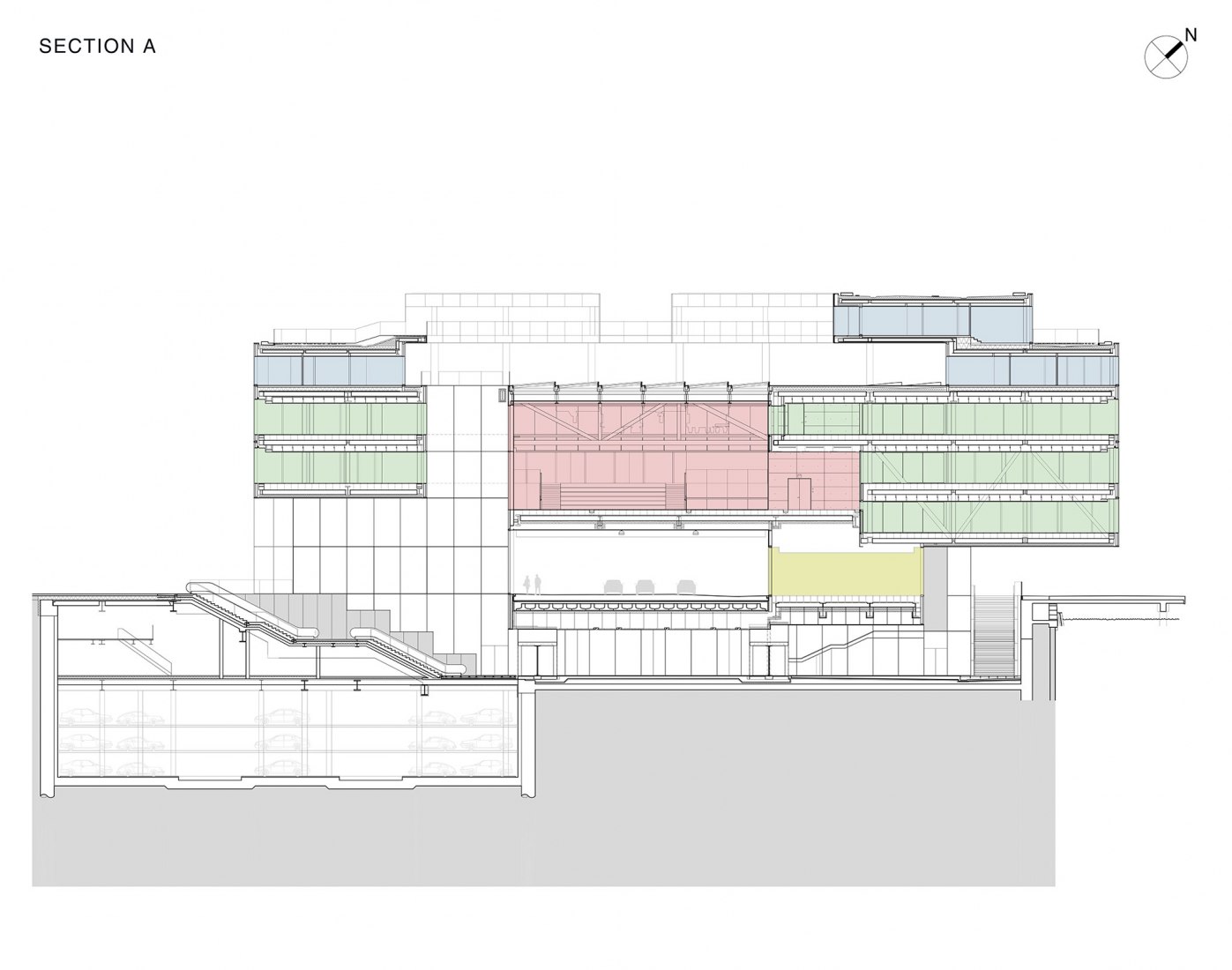 Program. Section s-a. BLOX / DAC by OMA. Image courtesy of OMA