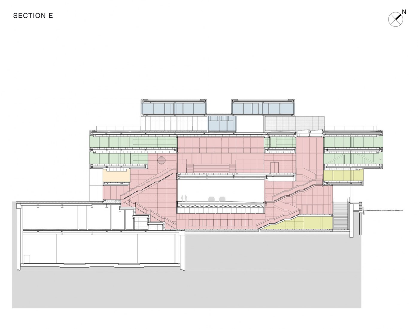 Program. Section s-e. BLOX / DAC by OMA. Image courtesy of OMA