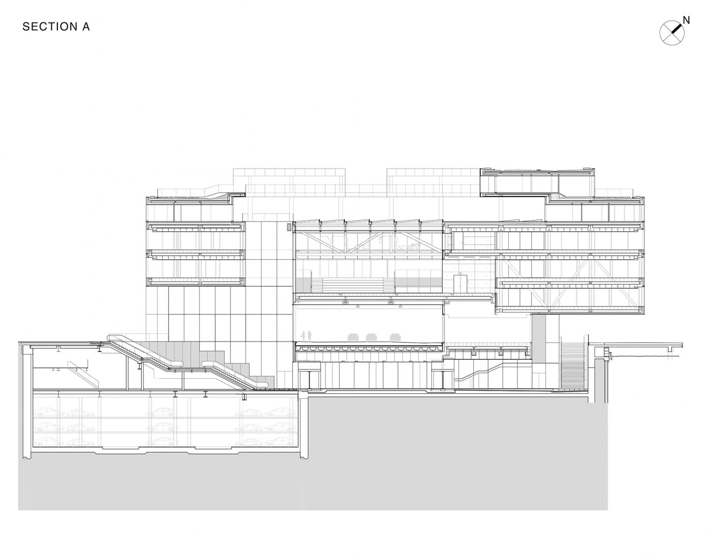 Section s-a. BLOX / DAC by OMA. Image courtesy of OMA