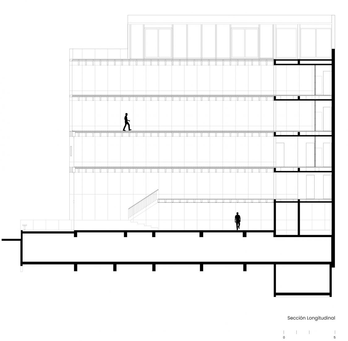Longitudinal section. El Jardín Anatole by Dellekamp / Schleich.  Longitudinal section. El Jardín Anatole by Dellekamp / Schleich.