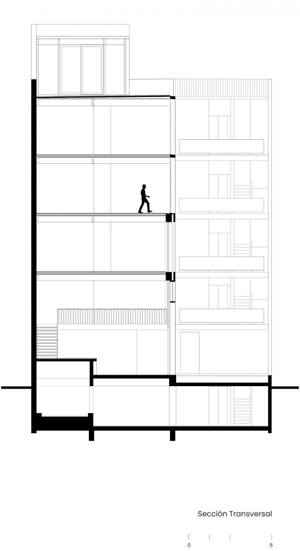 Transversal section. El Jardín Anatole by Dellekamp / Schleich.  Transversal section. El Jardín Anatole by Dellekamp / Schleich.