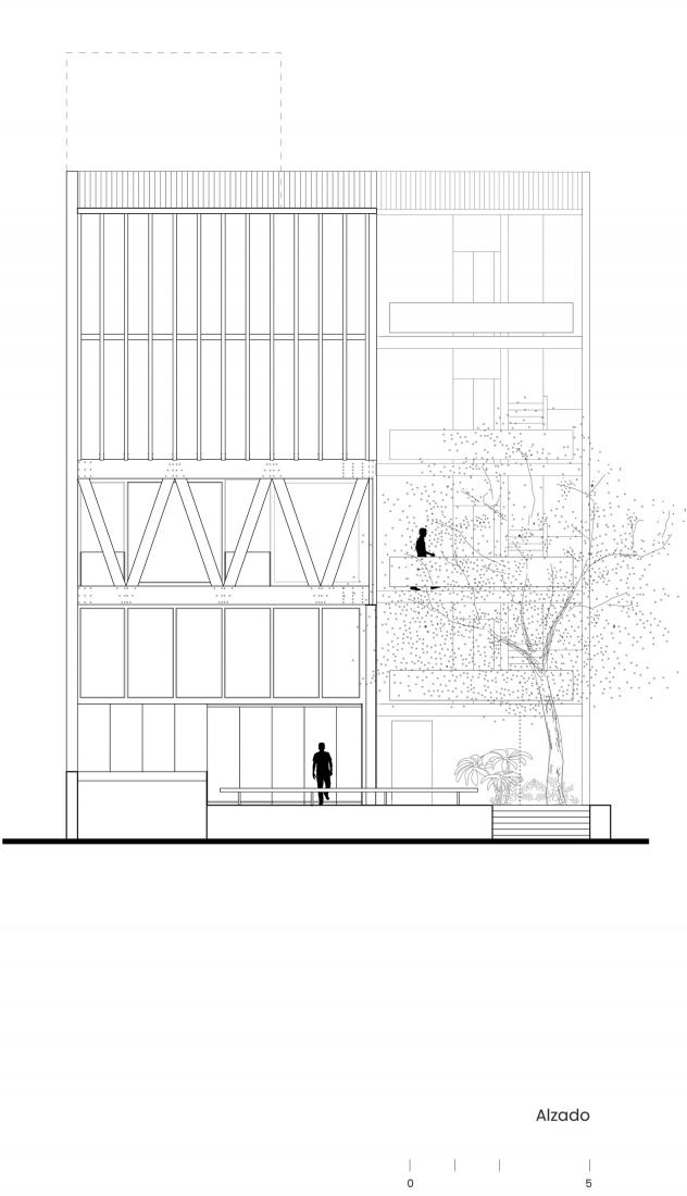 Elevation. El Jardín Anatole by Dellekamp / Schleich.  Elevation. El Jardín Anatole by Dellekamp / Schleich.
