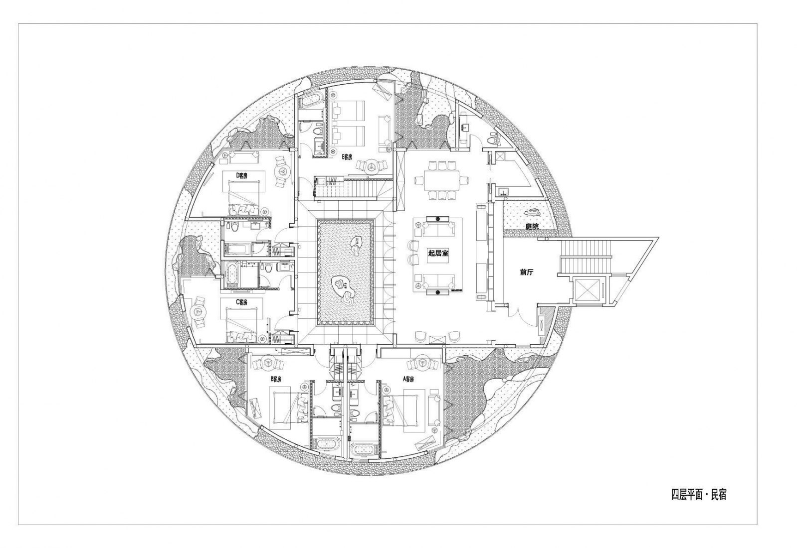 Plano de planta cuarta. Eight tenths Garden por Wutopia Lab. Plano de planta cuarta. Eight tenths Garden por Wutopia Lab.