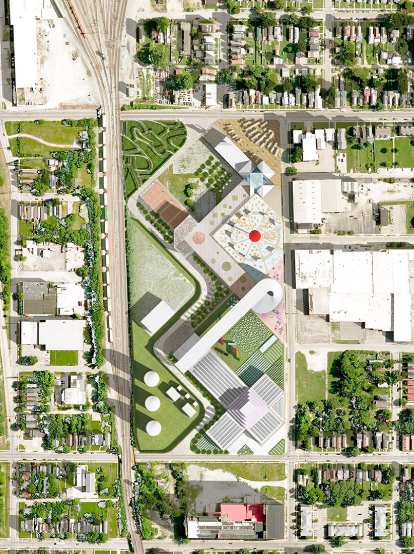Roof plan. Food Port in West Louisville by OMA. Image courtesy of OMA. Roof plan. Food Port in West Louisville by OMA. Image courtesy of OMA.