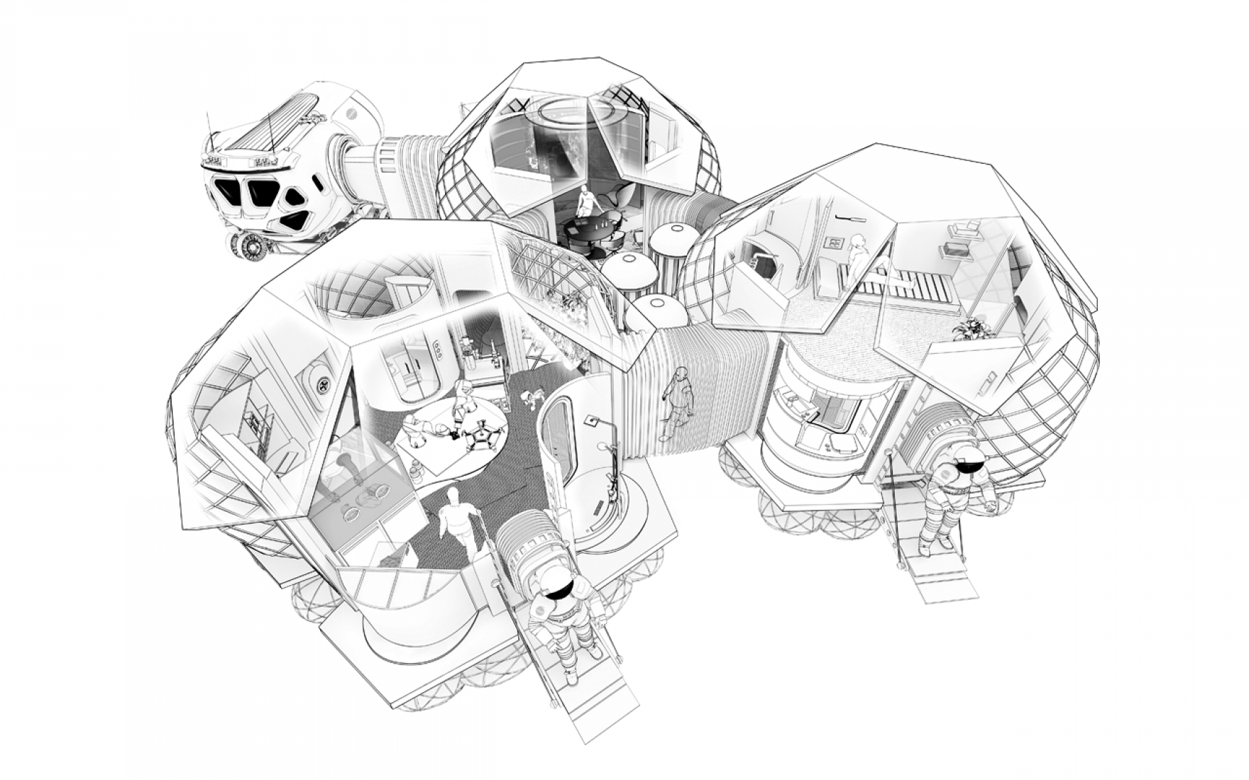 Proposal for the 3D Printed Habitat Challenge by Norman Foster + Partners. Image courtesy of Foster + Partners. Proposal for the 3D Printed Habitat Challenge by Norman Foster + Partners. Image courtesy of Foster + Partners.