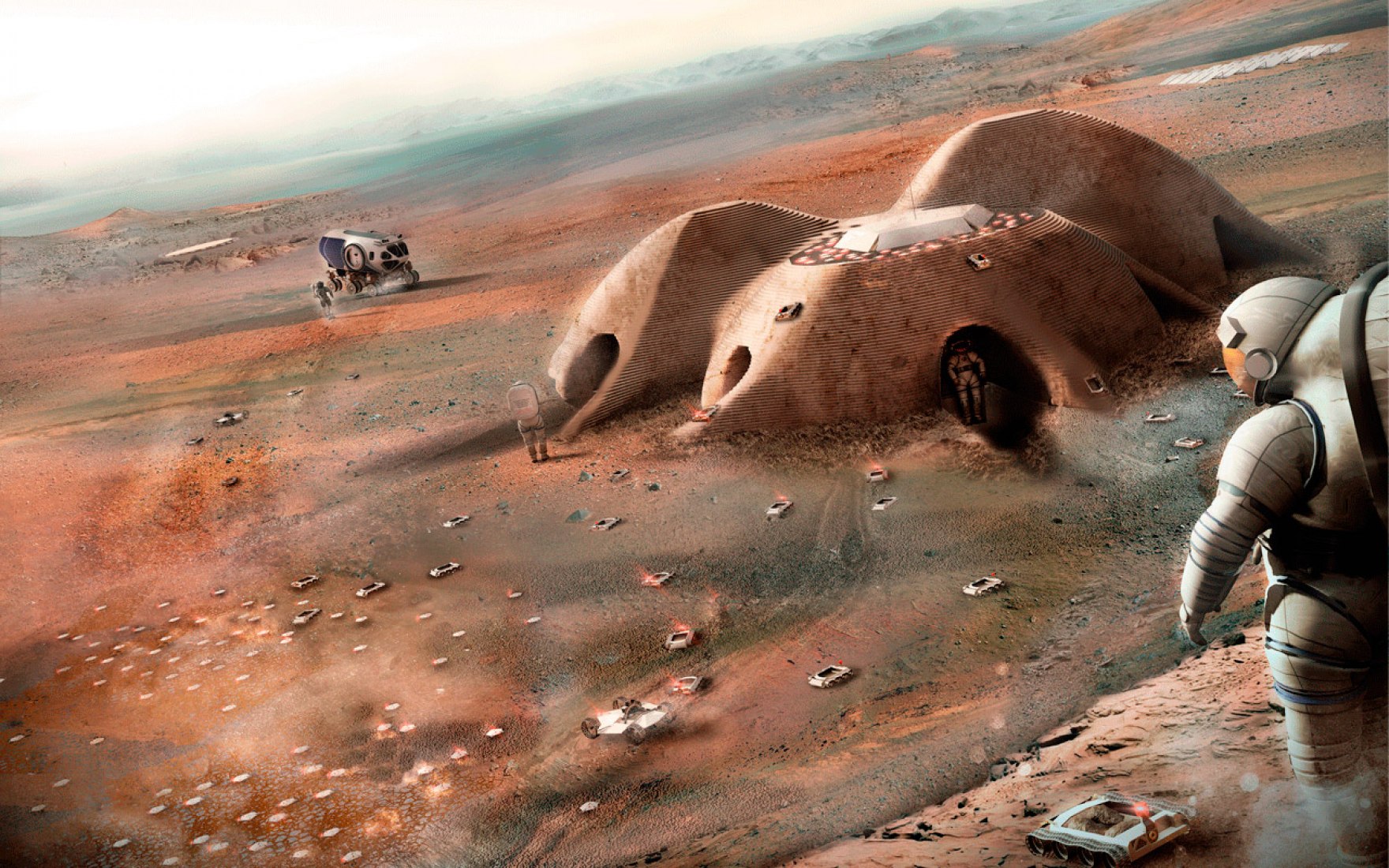 Proposal for the 3D Printed Habitat Challenge by Norman Foster + Partners. Image courtesy of Foster + Partners. Proposal for the 3D Printed Habitat Challenge by Norman Foster + Partners. Image courtesy of Foster + Partners.