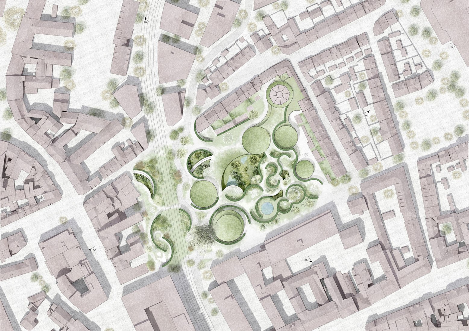 Site plan by Cornelius Vöge and MASU. H.C. Andersen’s House by Kengo Kuma. Site plan by Cornelius Vöge and MASU. H.C. Andersen’s House by Kengo Kuma.