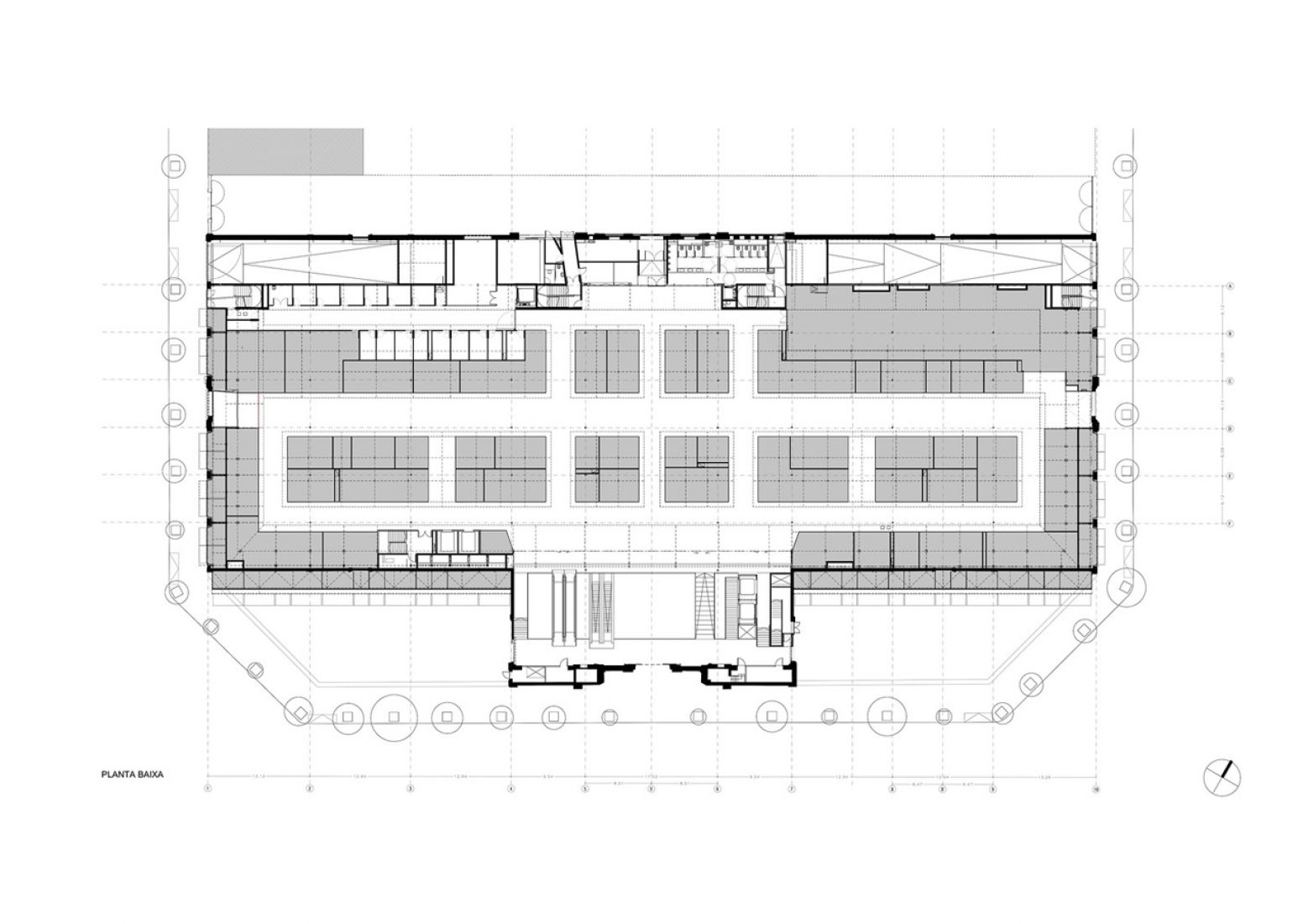 Ground floor plan of the Ninot Market in Barcelona, reformed by Josep Lluís Mateo.  Ground floor plan of the Ninot Market in Barcelona, reformed by Josep Lluís Mateo.