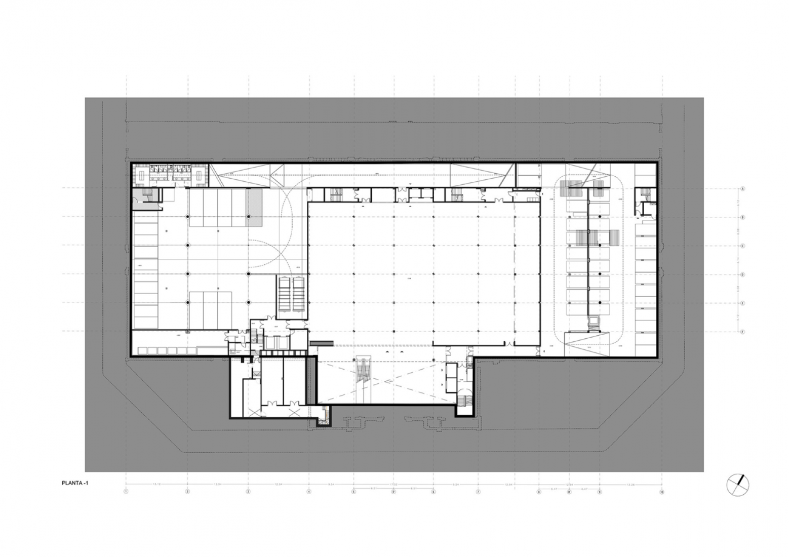 Level -1 floor plan of the Ninot Market in Barcelona, reformed by Josep Lluís Mateo.  Level -1 floor plan of the Ninot Market in Barcelona, reformed by Josep Lluís Mateo.