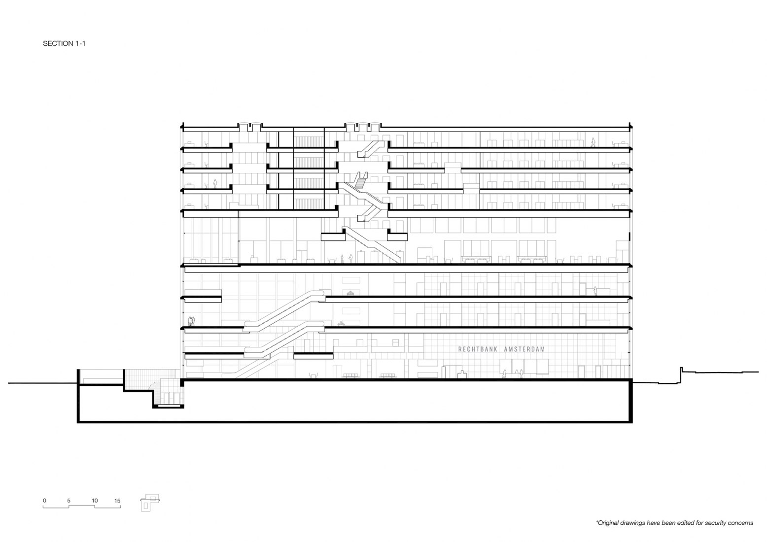 Section 1. Courthouse Amsterdam by KAAN Architecten Section 1. Courthouse Amsterdam by KAAN Architecten