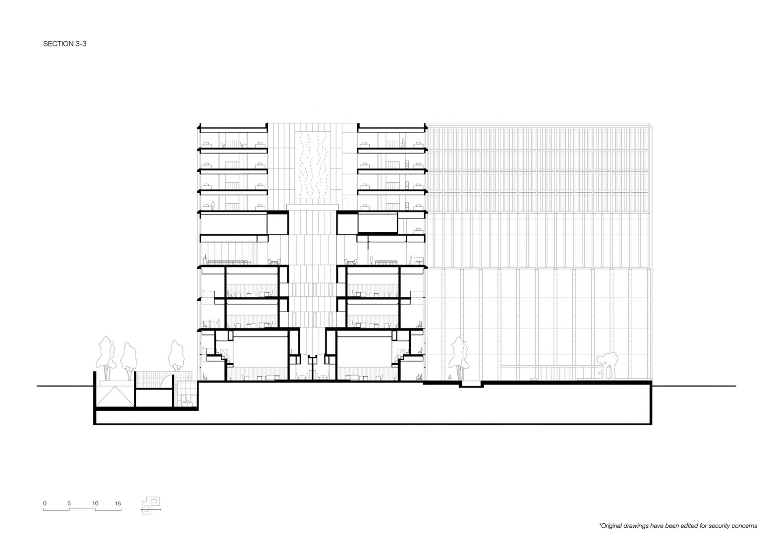 Section 3. Courthouse Amsterdam by KAAN Architecten Section 3. Courthouse Amsterdam by KAAN Architecten