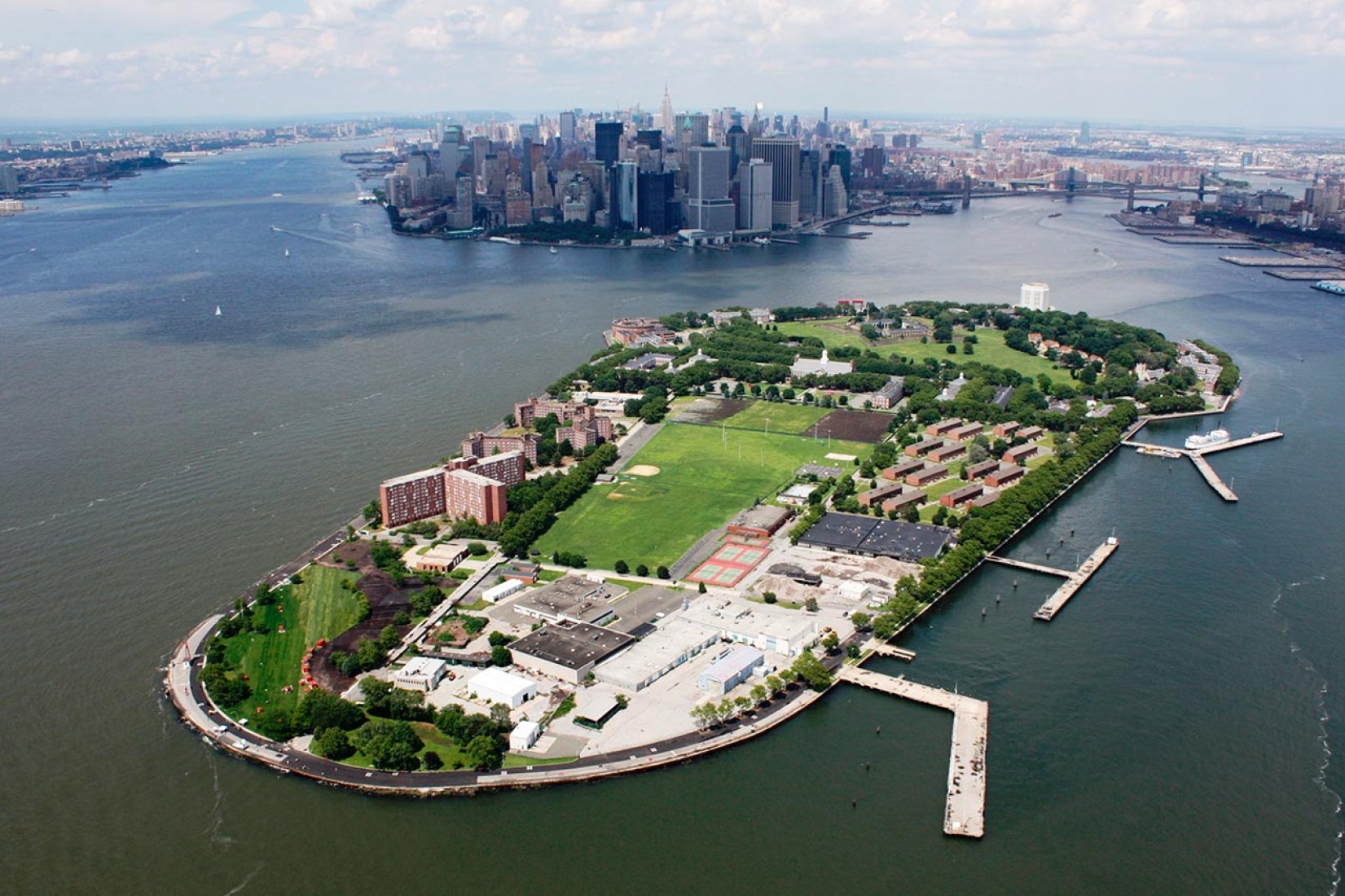 Overview Governors Island, New York.