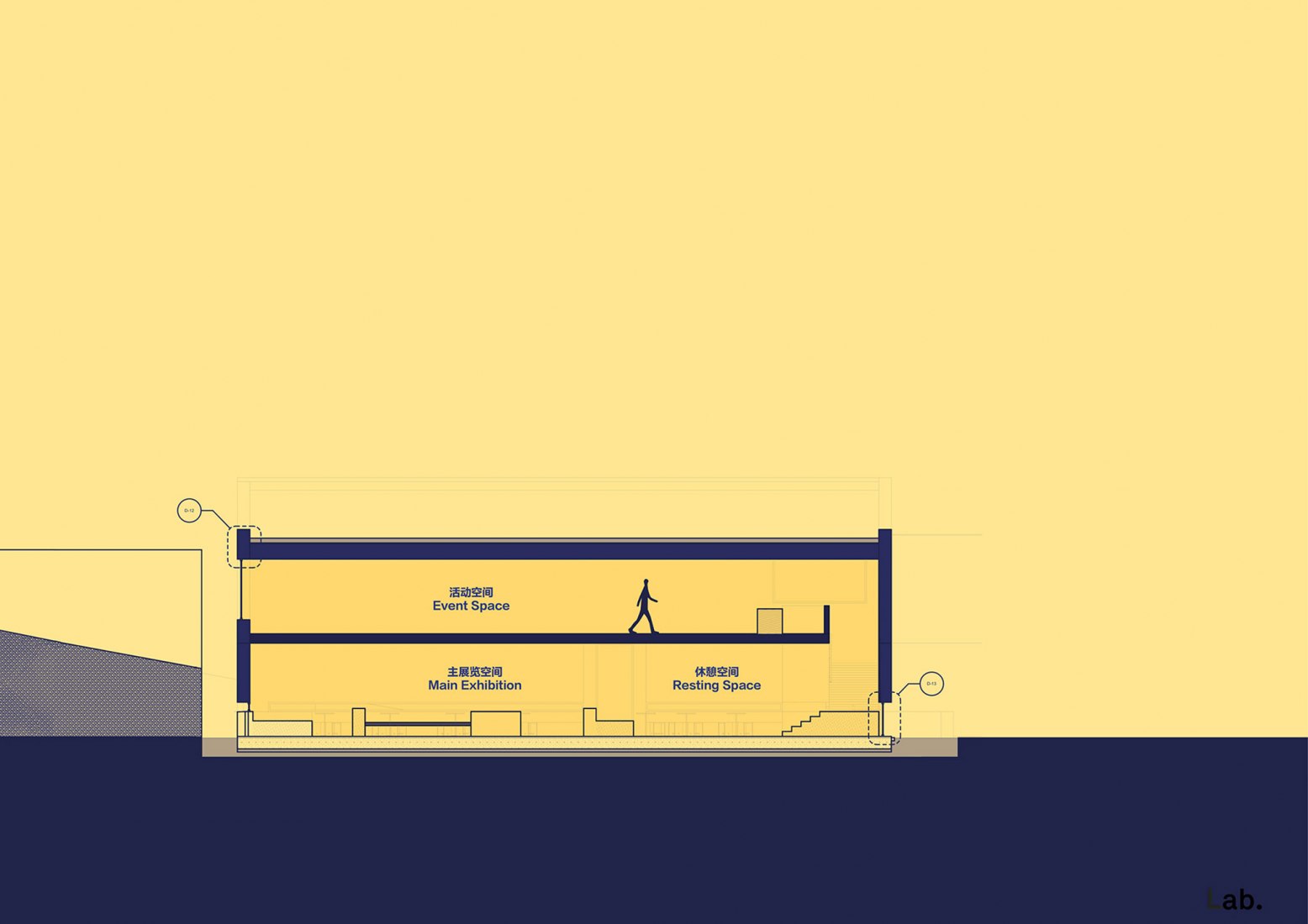 Sección. Reinventando el concepto de aldea rural. WAAAM por llLab. Sección. Reinventando el concepto de aldea rural. WAAAM por llLab.