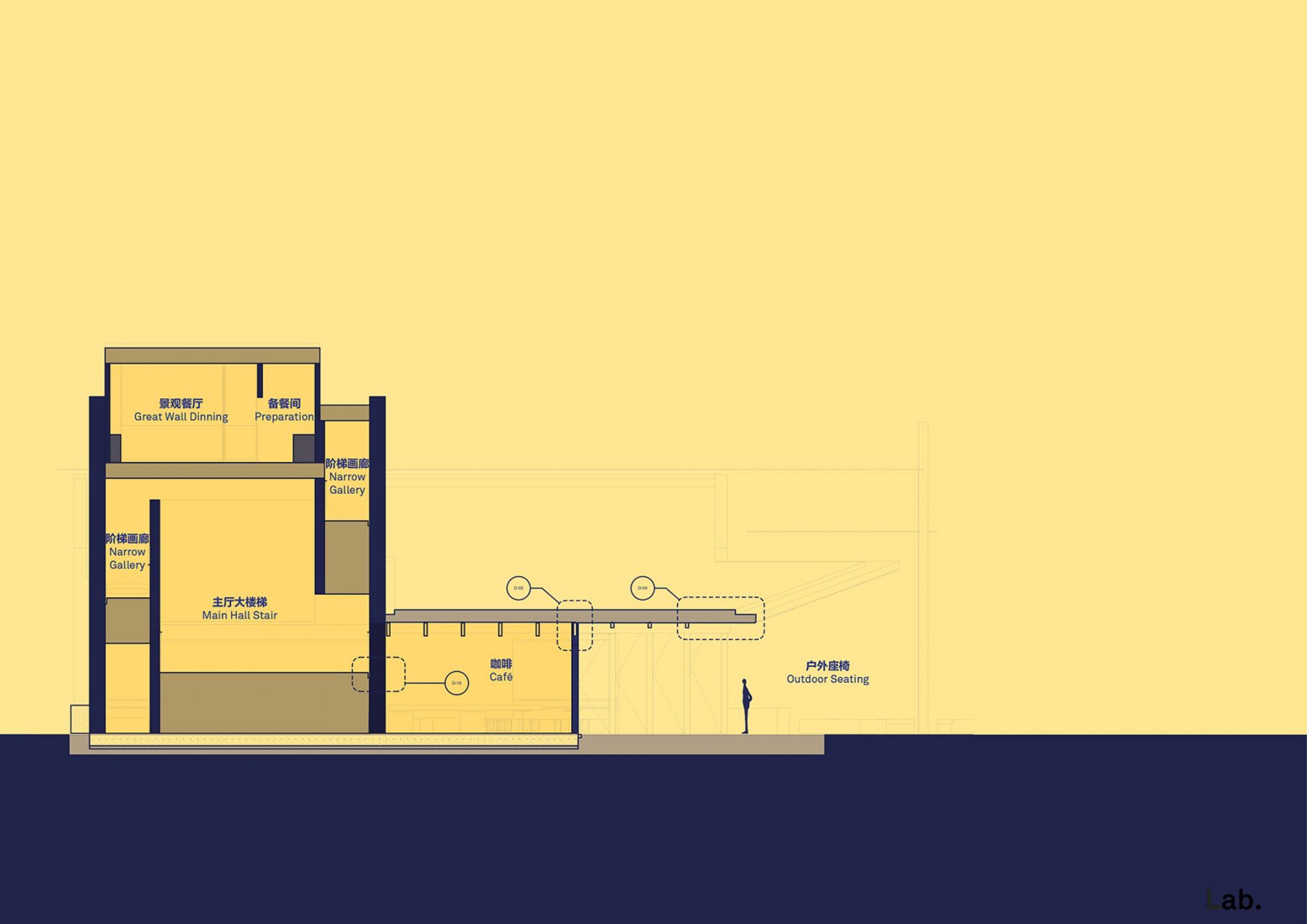 Sección. Reinventando el concepto de aldea rural. WAAAM por llLab. Sección. Reinventando el concepto de aldea rural. WAAAM por llLab.