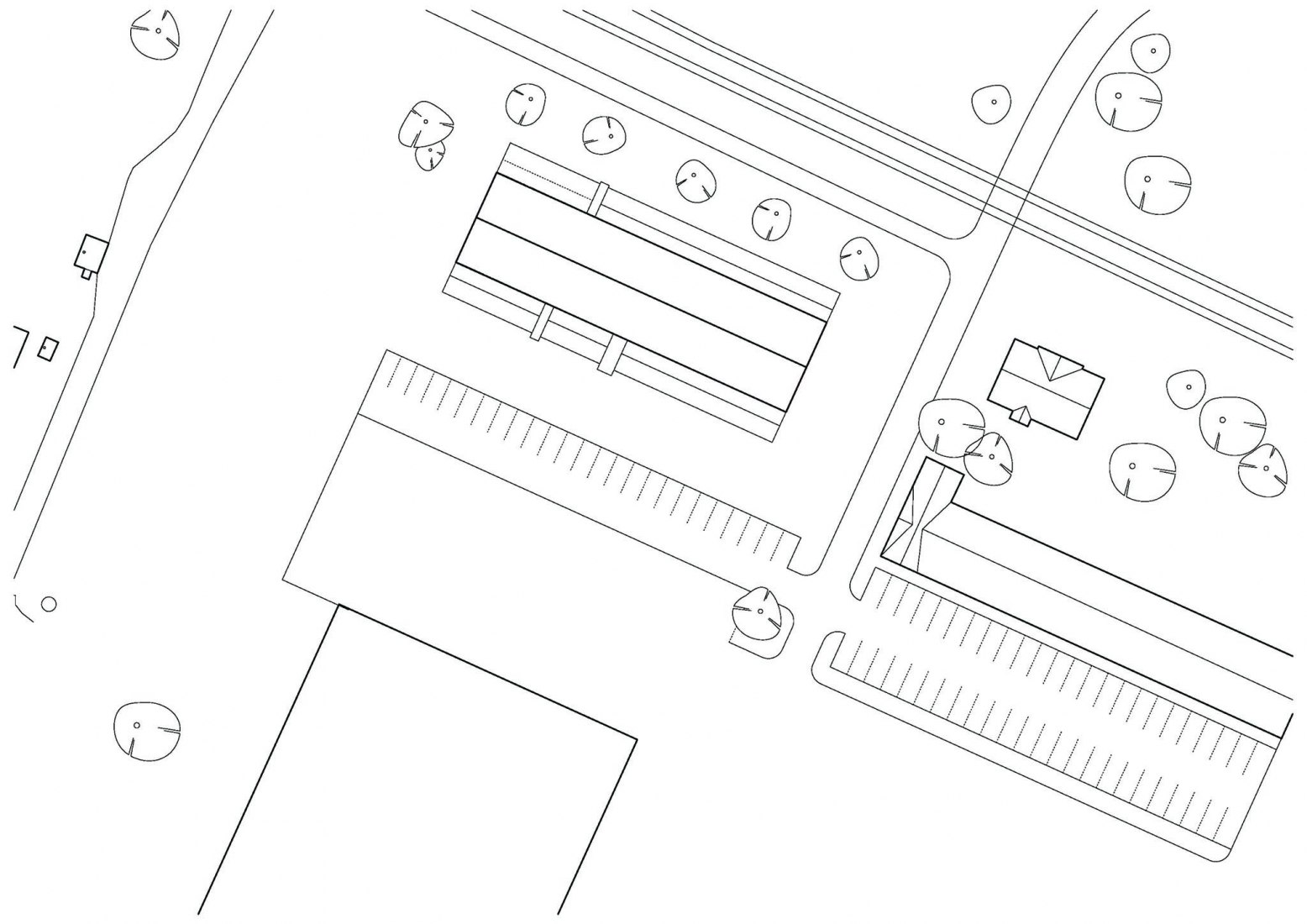 Site plan. Kloboucká lesní Headquarters by Mjölk architekti.