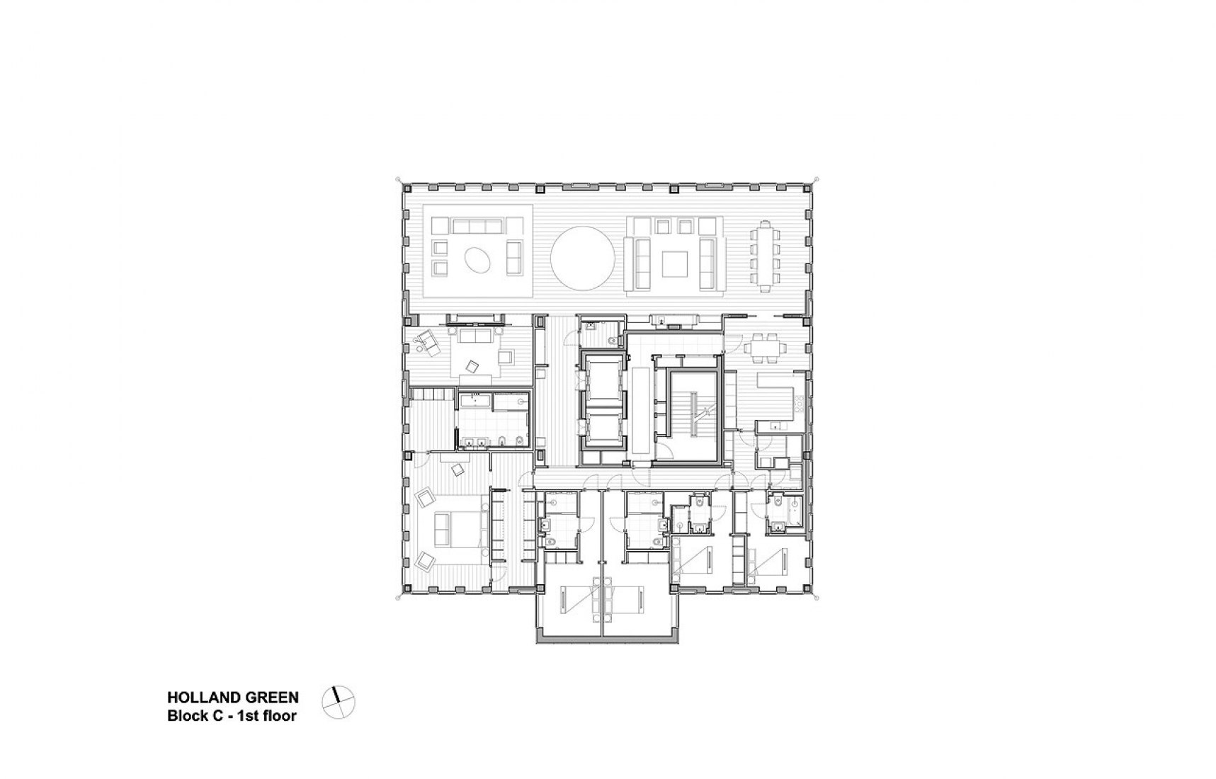 Apartamentos en planta baja. Viviendas del Instituto de la Commonwealth por OMA y Allies & Morrison. Apartamentos en planta baja. Viviendas del Instituto de la Commonwealth por OMA y Allies & Morrison.
