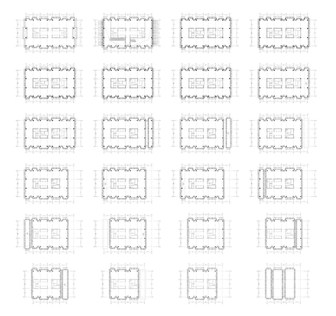 Summary floors plans. Oppo Technology & Research Centre Tower by Gianni Botsford Architects. Summary floors plans. Oppo Technology & Research Centre Tower by Gianni Botsford Architects.