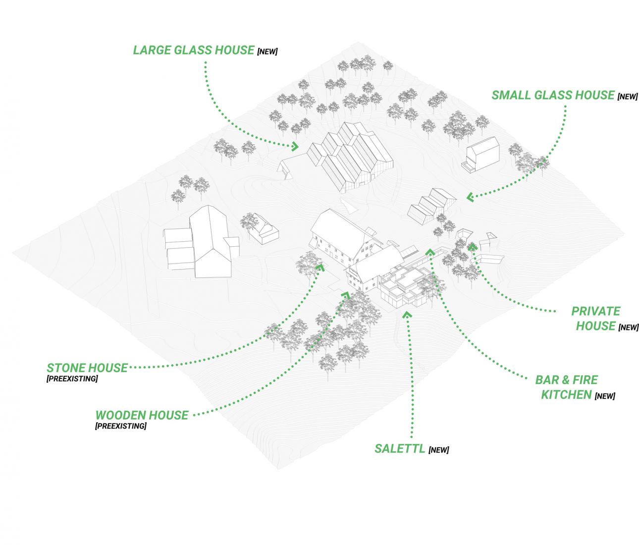 Plano de situación. Restaurante Steirereck en el Pogusch por PPAG architects. Plano de situación. Restaurante Steirereck en el Pogusch por PPAG architects.