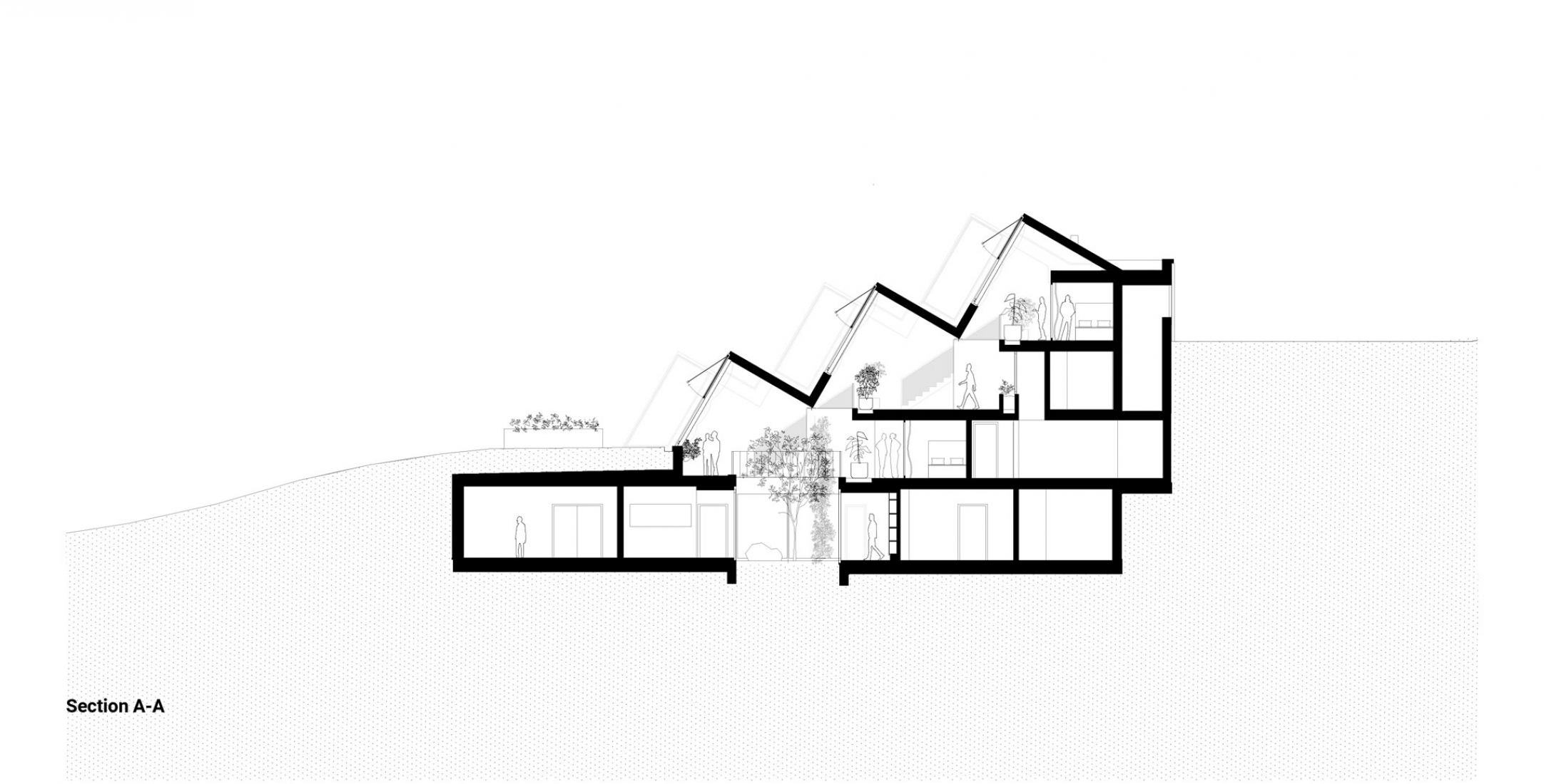 Sección. Restaurante Steirereck en el Pogusch por PPAG architects. Sección. Restaurante Steirereck en el Pogusch por PPAG architects.