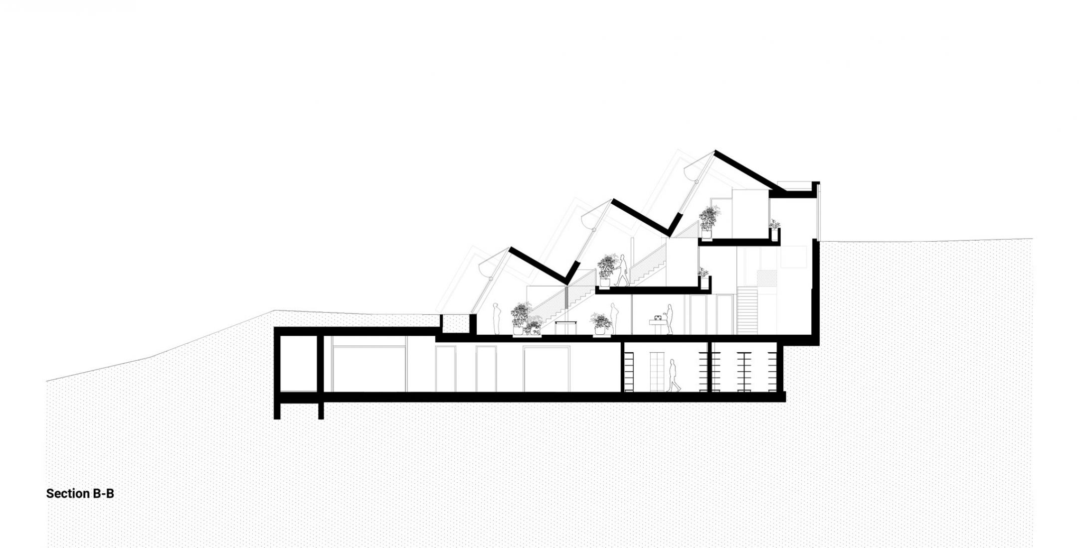 Sección. Restaurante Steirereck en el Pogusch por PPAG architects. Sección. Restaurante Steirereck en el Pogusch por PPAG architects.