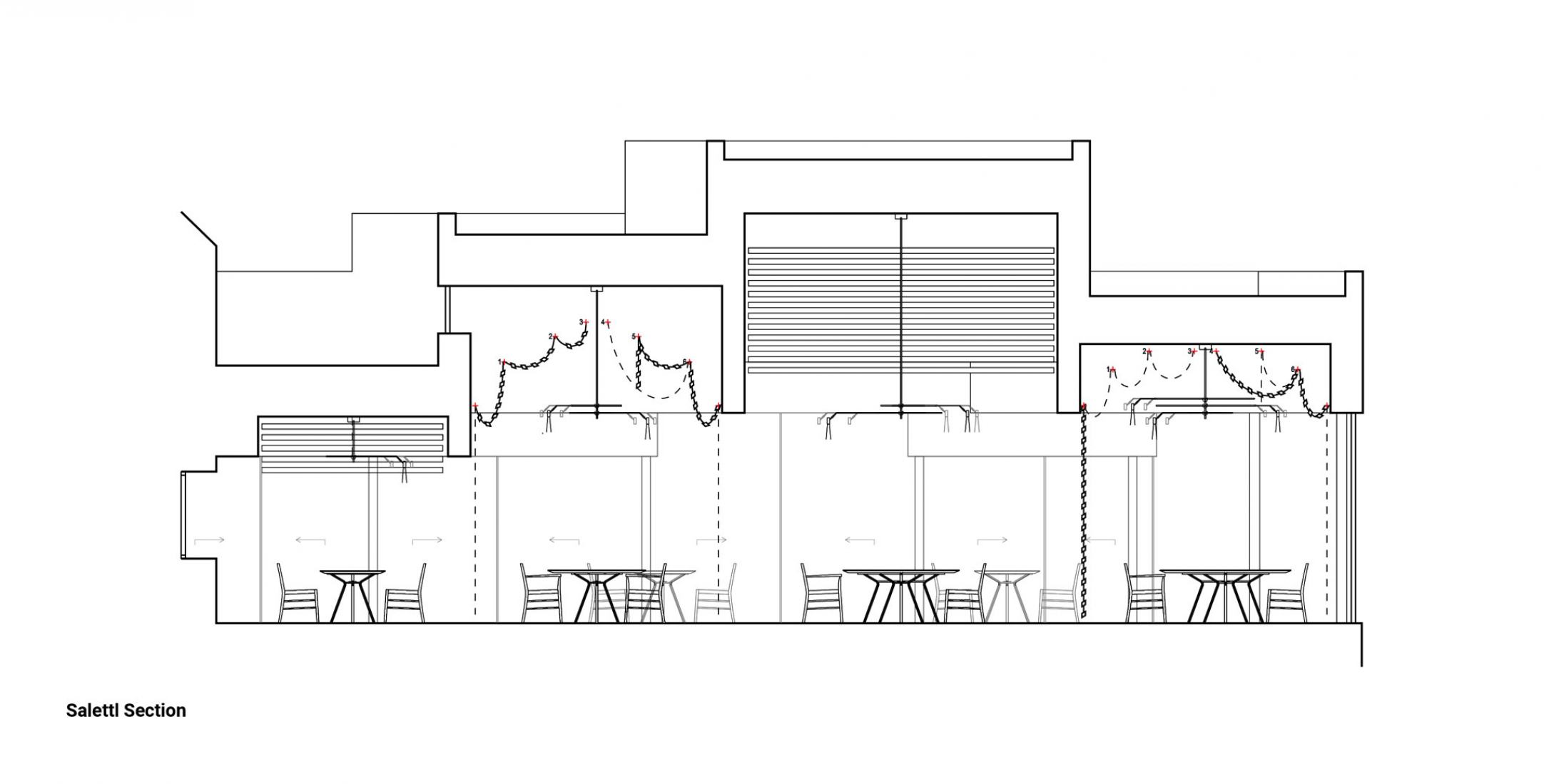 Sección de Salettl. Restaurante Steirereck en el Pogusch por PPAG architects. Sección de Salettl. Restaurante Steirereck en el Pogusch por PPAG architects.