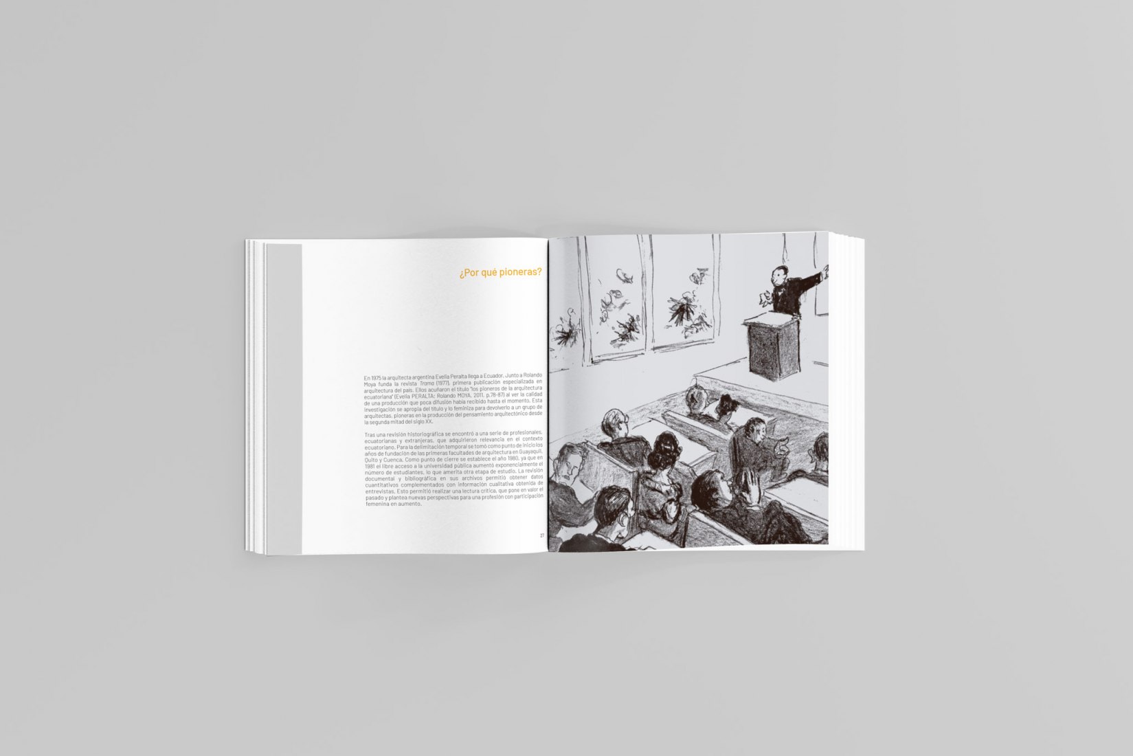 Interior pages. "Pioneras de la arquitectura ecuatoriana, 1930-1980 / Women Pioneers of Ecuadorian Architecture" by Rosero, Freire and Llorca Interior pages. "Pioneras de la arquitectura ecuatoriana, 1930-1980 / Women Pioneers of Ecuadorian Architecture" by Rosero, Freire and Llorca