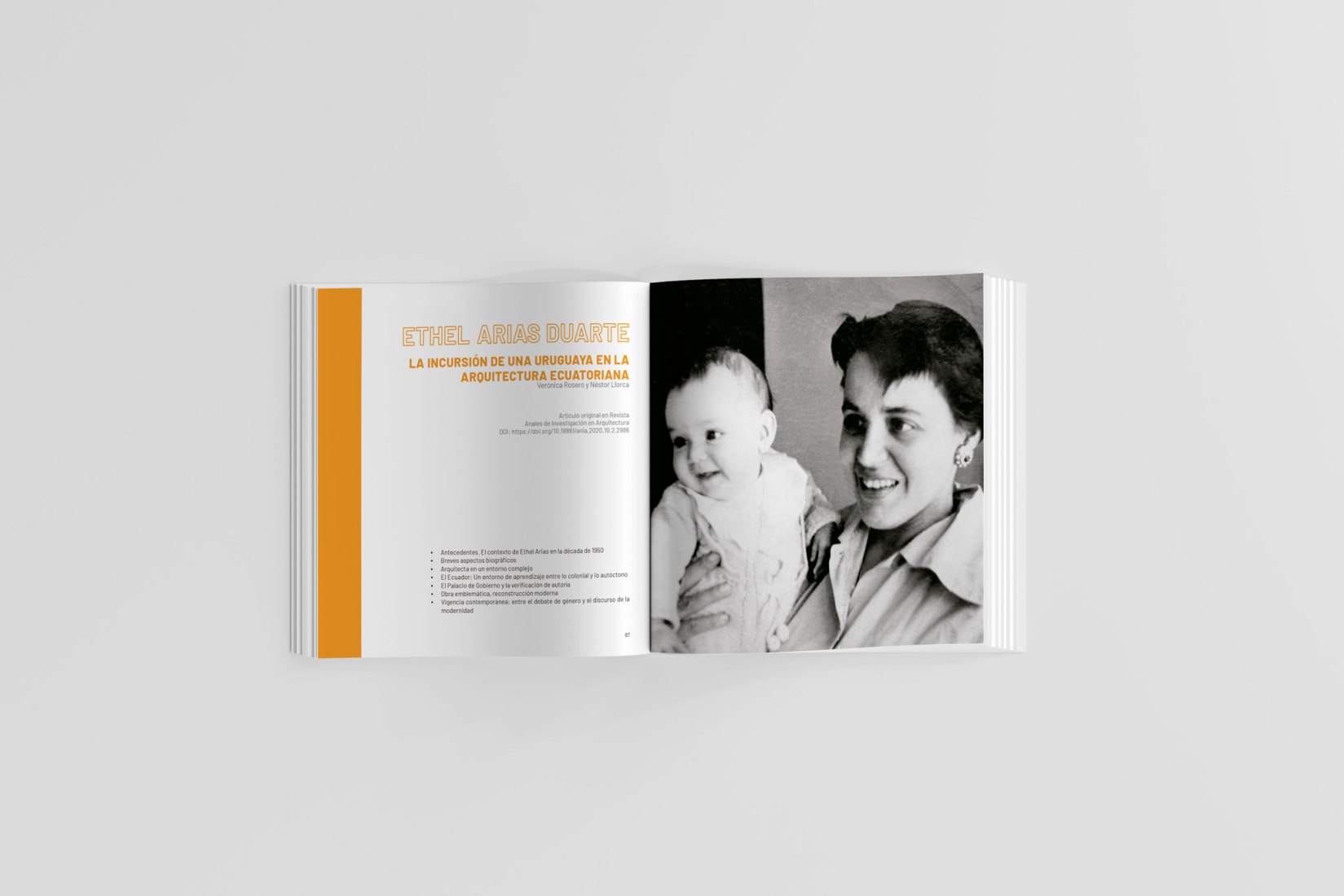 Interior pages. "Pioneras de la arquitectura ecuatoriana, 1930-1980 / Women Pioneers of Ecuadorian Architecture" by Rosero, Freire and Llorca Interior pages. "Pioneras de la arquitectura ecuatoriana, 1930-1980 / Women Pioneers of Ecuadorian Architecture" by Rosero, Freire and Llorca