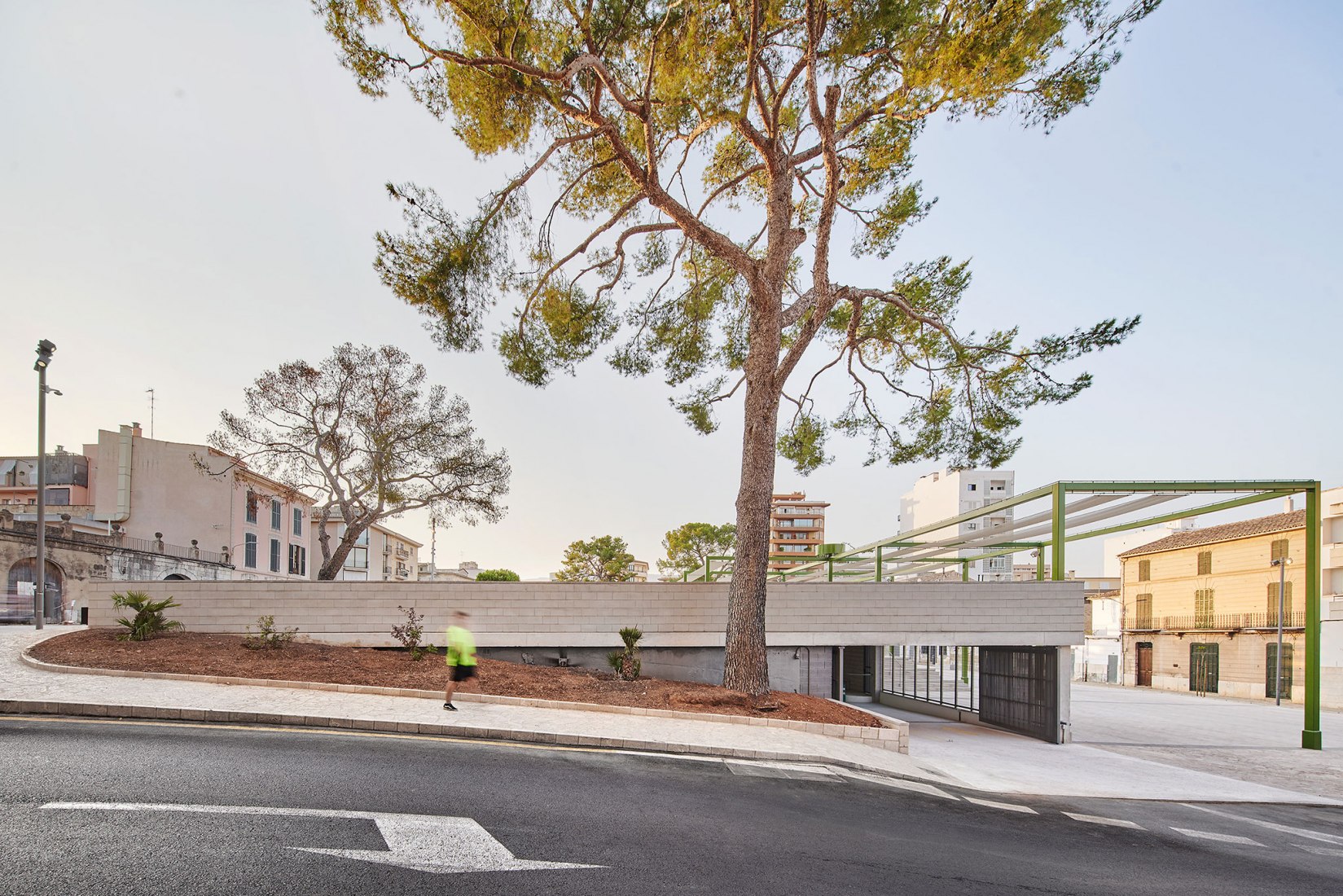 Elevation from Jesús street, 2021. Fonamental. Renovation of Plaza Mallorca by Son Estudi. Photography by Jose Hevia  Elevation from Jesús street, 2021. Fonamental. Renovation of Plaza Mallorca by Son Estudi. Photography by Jose Hevia
