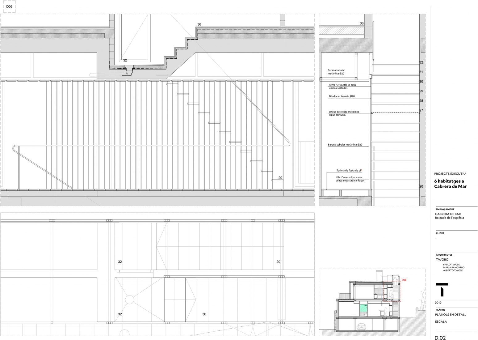Constructive section. 6 houses in Cabrera de Mar by Twobo + Luis Twose Constructive section. 6 houses in Cabrera de Mar by Twobo + Luis Twose