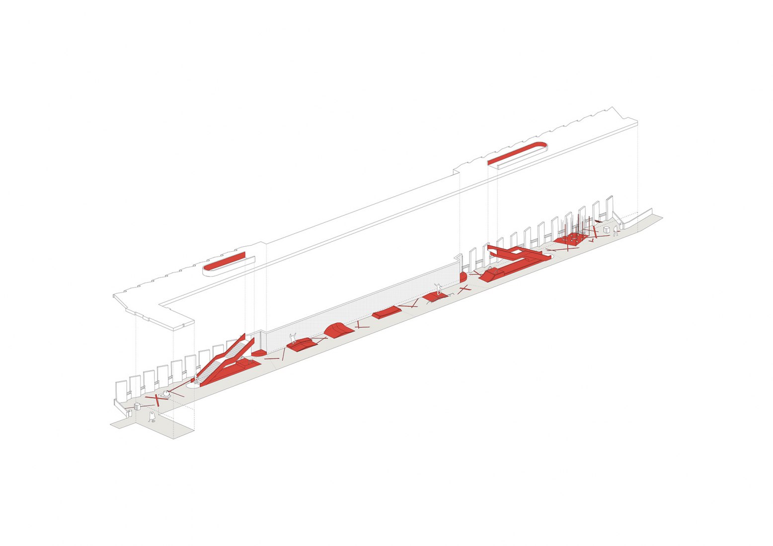 Axonometry. Vltavská Underground by U / U studio.