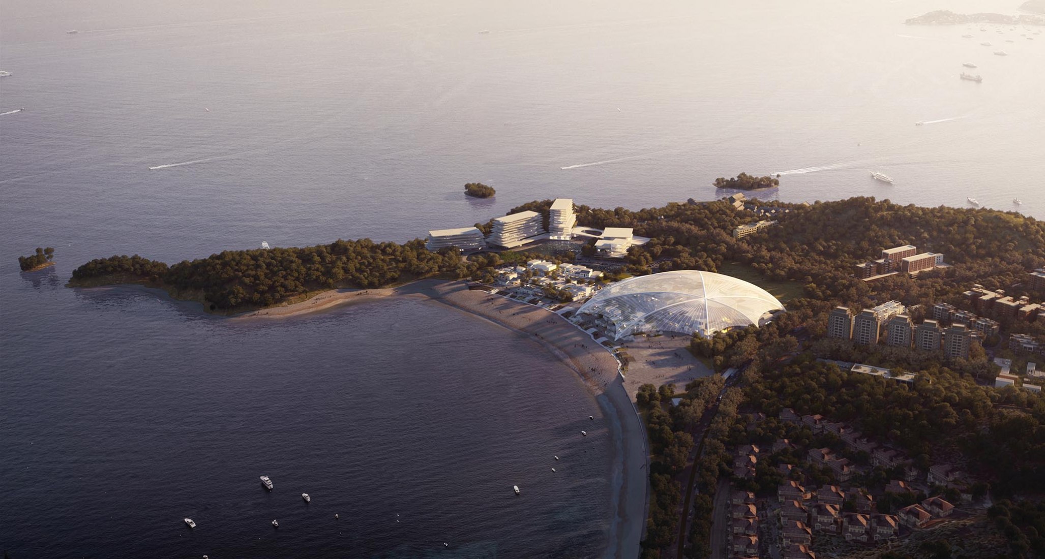 Render of the dome view. Zhuhai Cultural Arts Center by MAD Architects. Courtesy of MAD Architects Render of the dome view. Zhuhai Cultural Arts Center by MAD Architects. Courtesy of MAD Architects