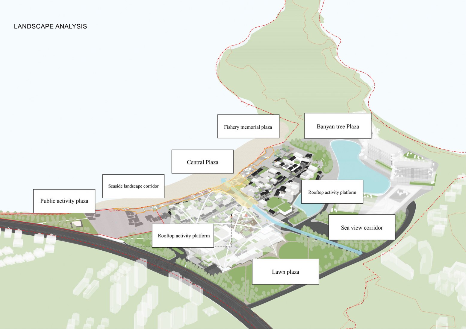 Landscape analysis. Zhuhai Cultural Arts Center by MAD Architects. Courtesy of MAD Architects Landscape analysis. Zhuhai Cultural Arts Center by MAD Architects. Courtesy of MAD Architects
