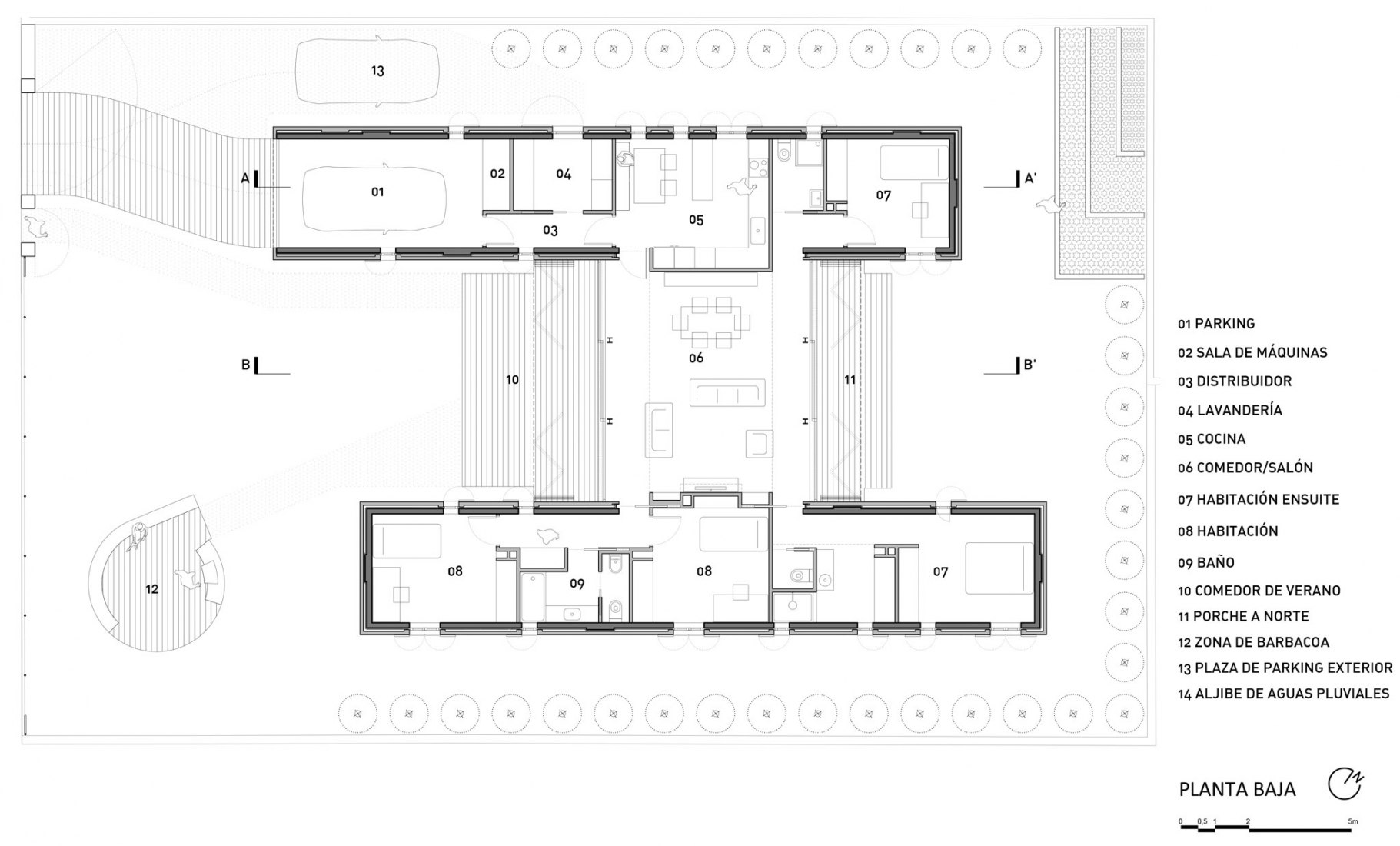 Groundfloor. Casa es Carnatge by MIEL Arquitectos. Image courtesy of MIEL Arquitectos