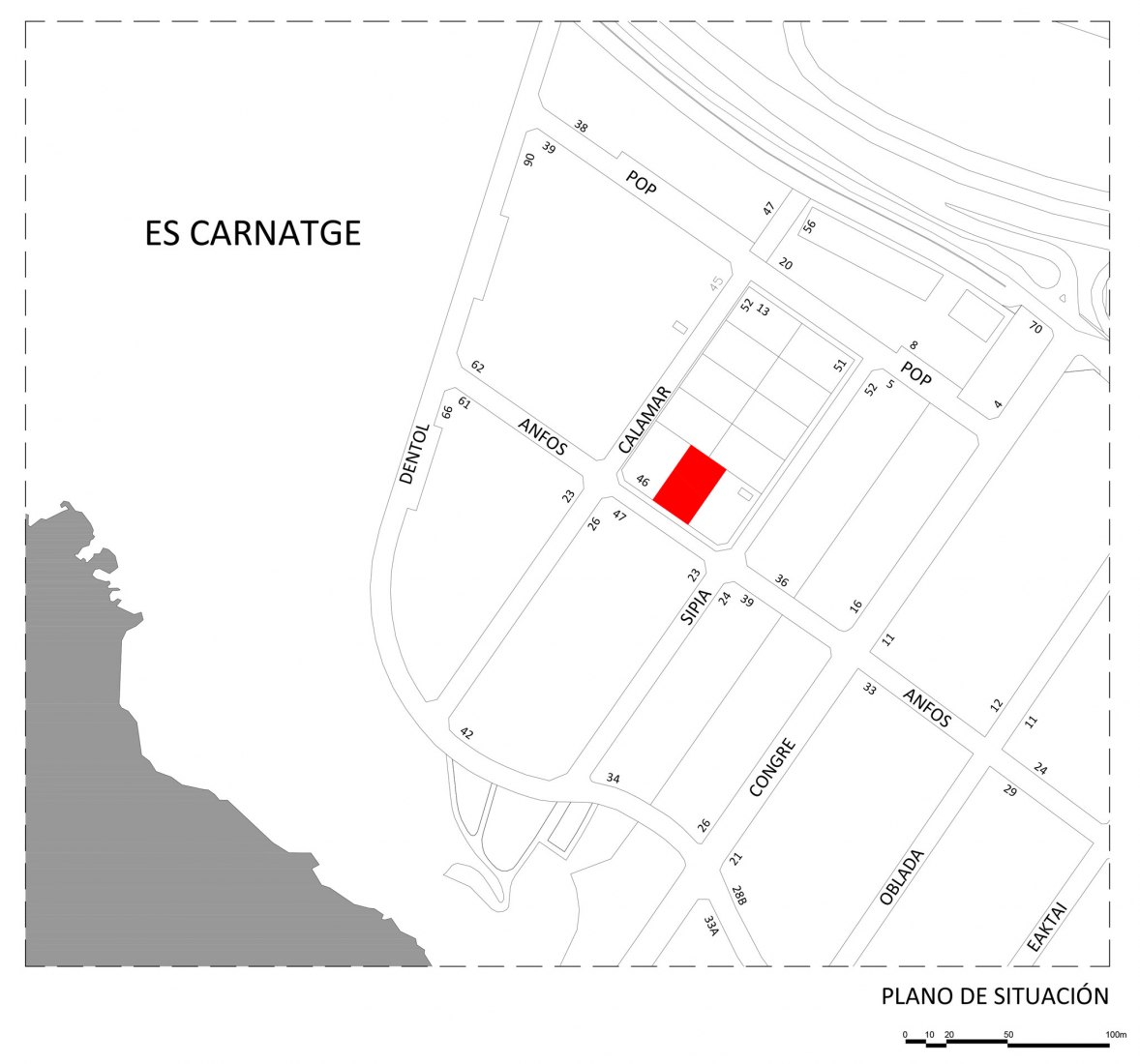 Site plan. Casa es Carnatge by MIEL Arquitectos. Image courtesy of MIEL Arquitectos