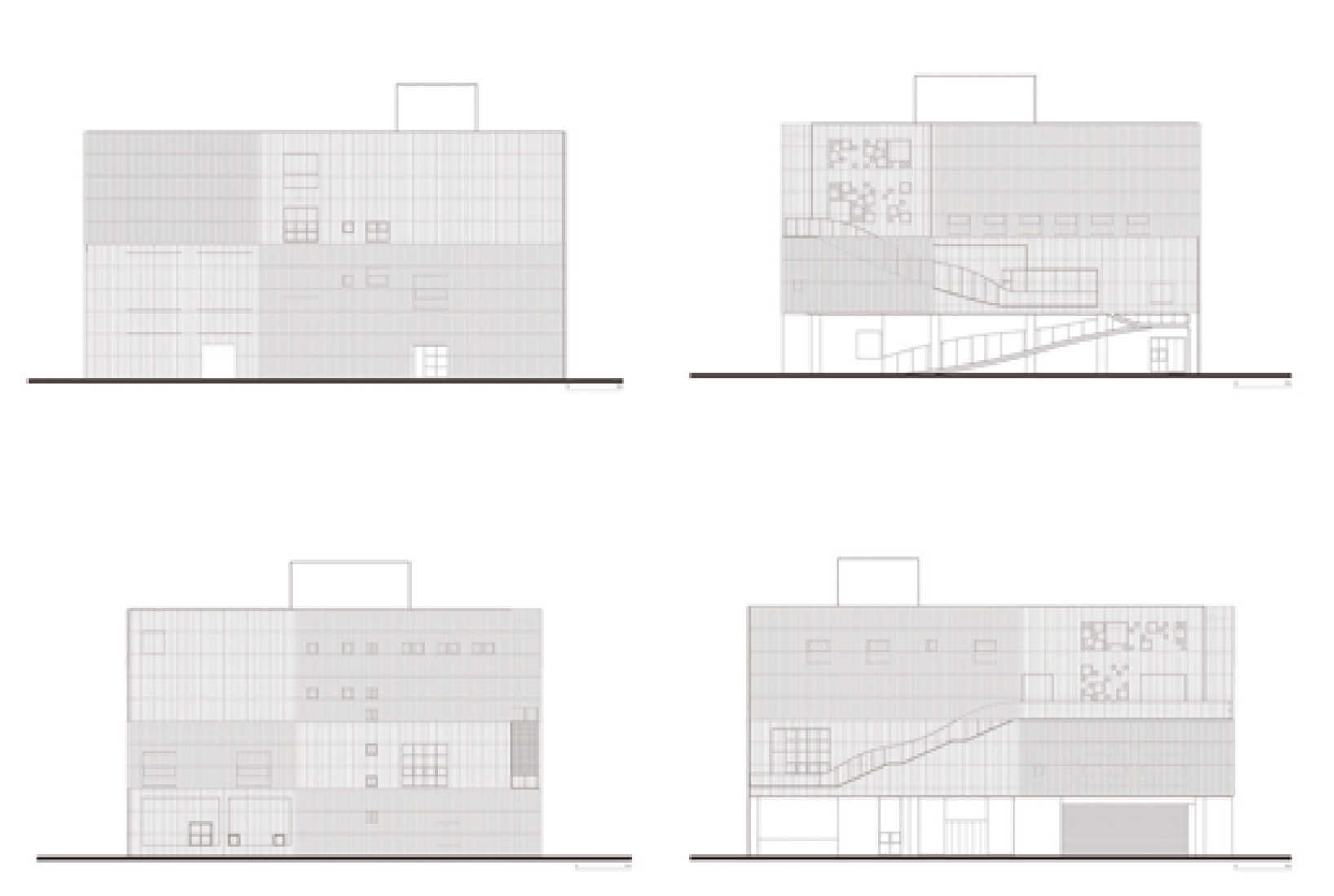 Alzados.  Zhengdong District Urban Planning Exhibition Hall por AZL architects.