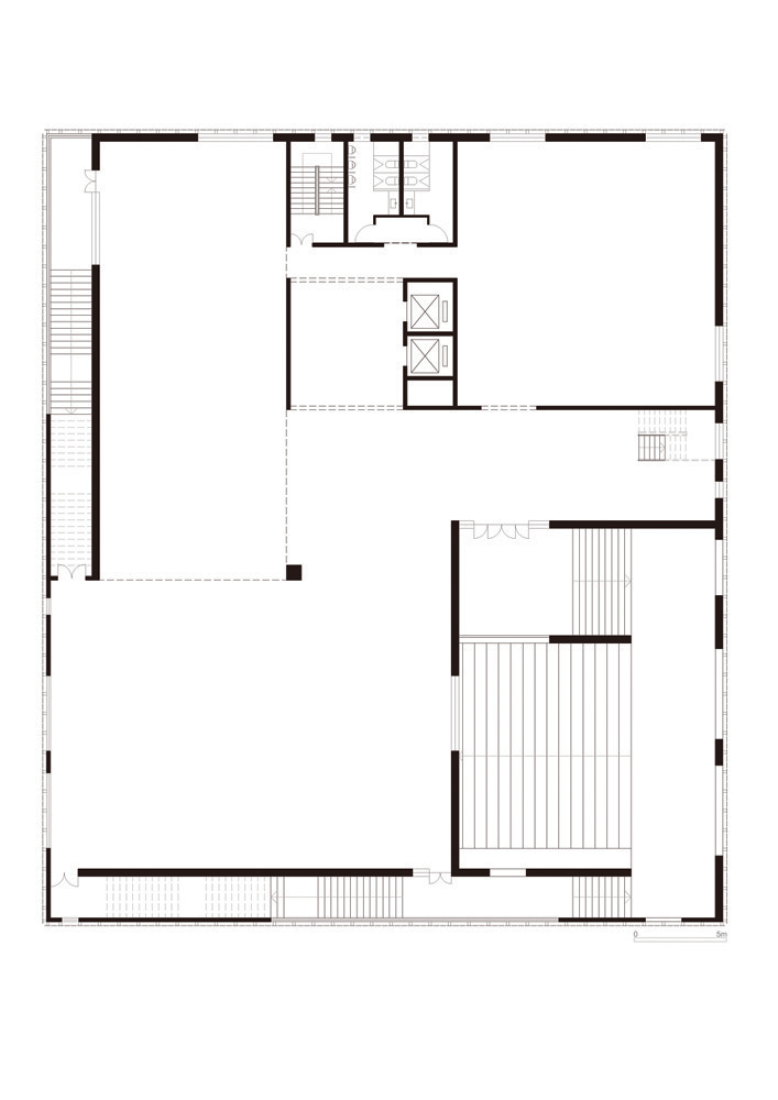 Planta primera.  Zhengdong District Urban Planning Exhibition Hall por AZL architects.