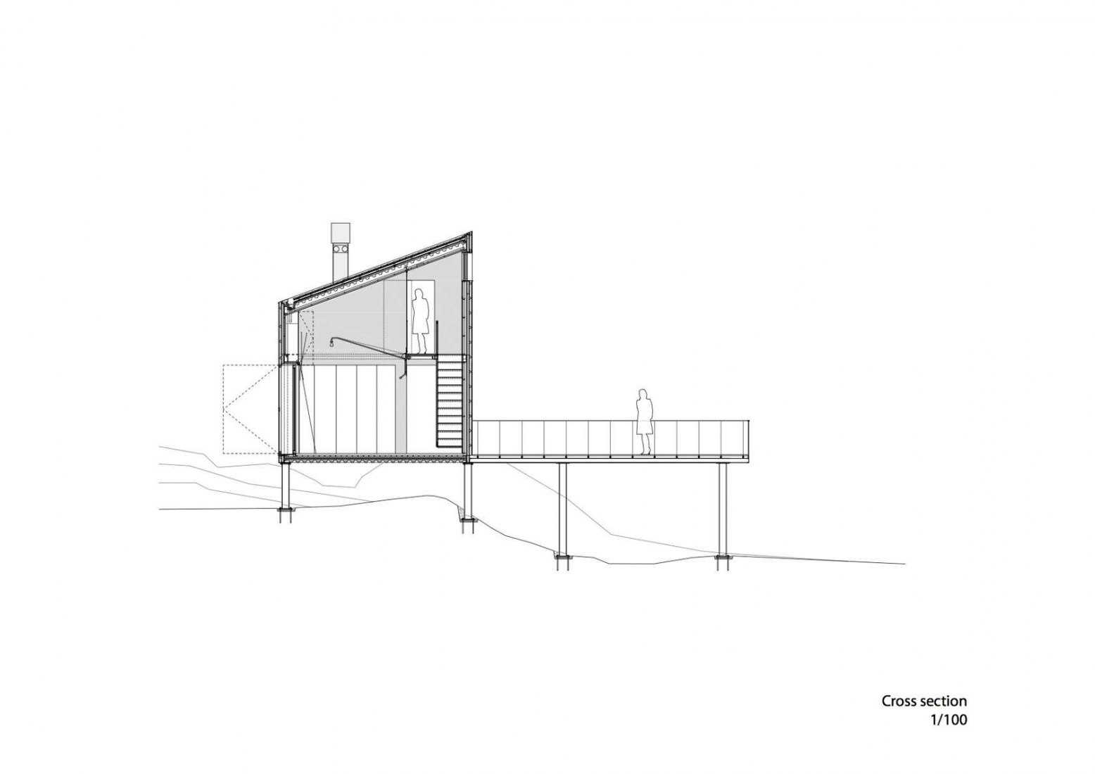 Sección. Casa Garoza 10.1. por Herreros Arquitectos.