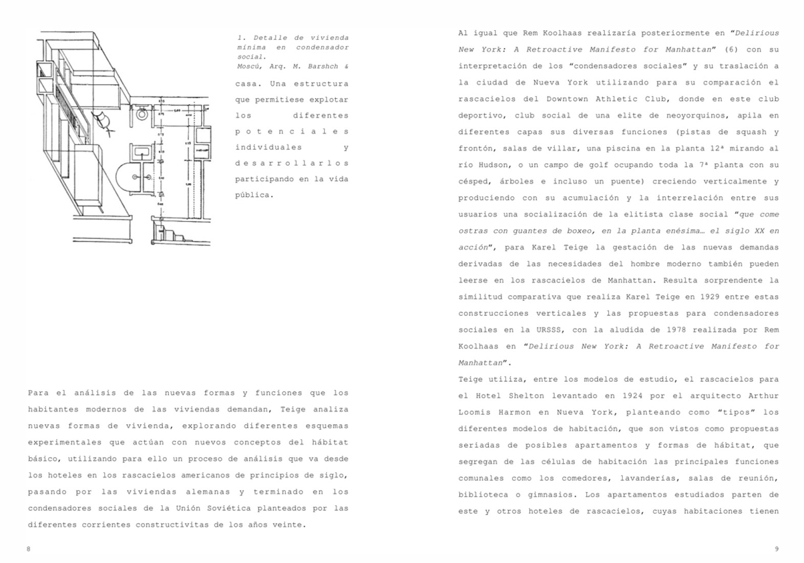 Interior pages. Minimum Dwelling / Vivienda Minima by José Juan Barba.